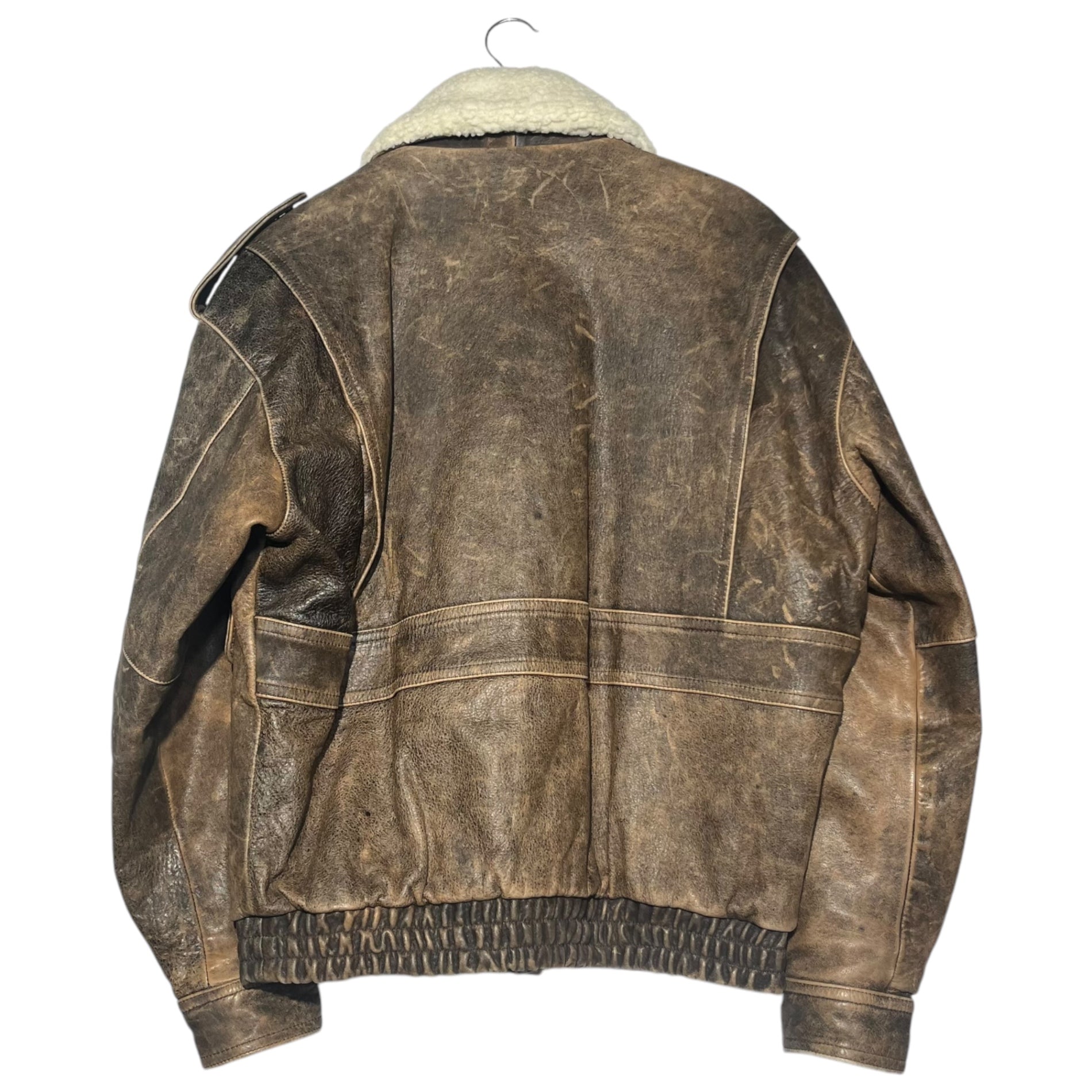 VINTAGE(ヴィンテージ) A-2 flight jacket レザー フライト ジャケット L ブラウン ボア