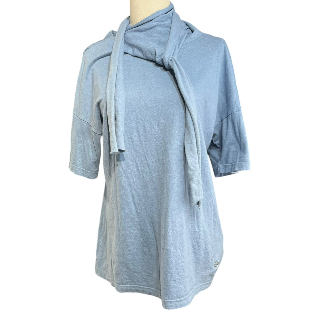 Vivienne Westwood MAN(ヴィヴィアンウエストウッドマン) Layered Stole S/ST shirt レイヤード ストール ストール Tシャツ VW-J2-88877 44(XS~S程度) スカイブルー