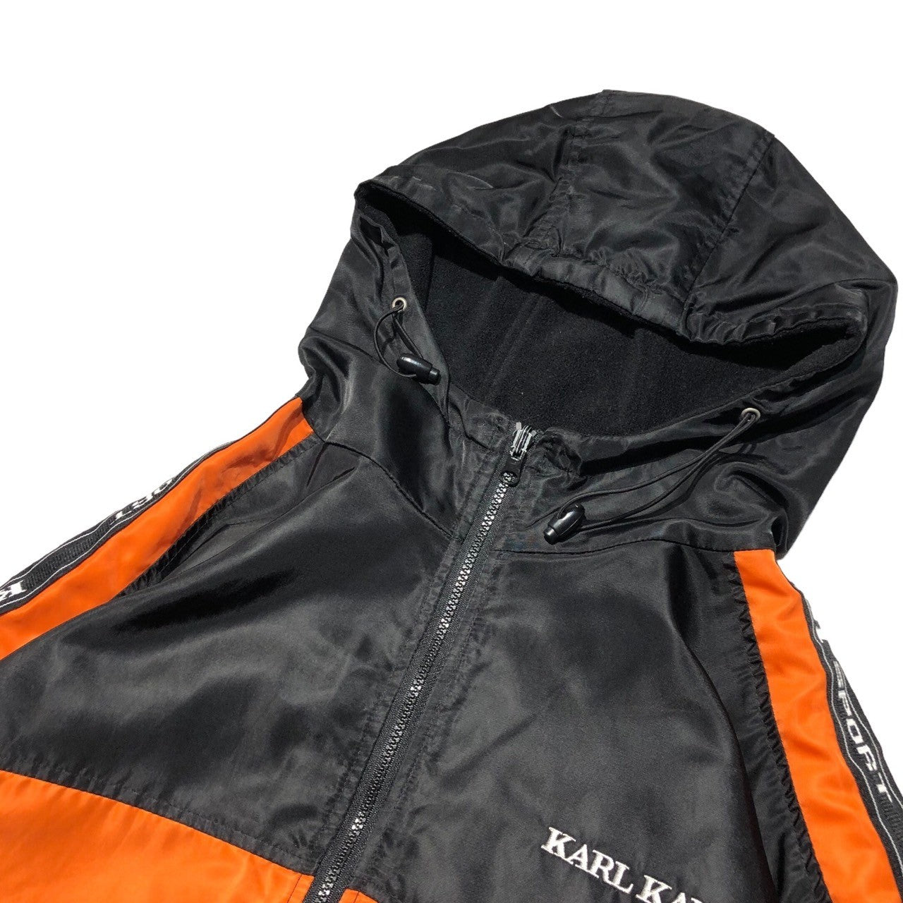 Karl Kani(カールカナイ) 90's logo reversible nylon mountain parka ロゴ リバーシブル ナイロン マウンテンパーカー 表記無し(XL程度) ブラック×オレンジ 90年代 ビッグサイズ