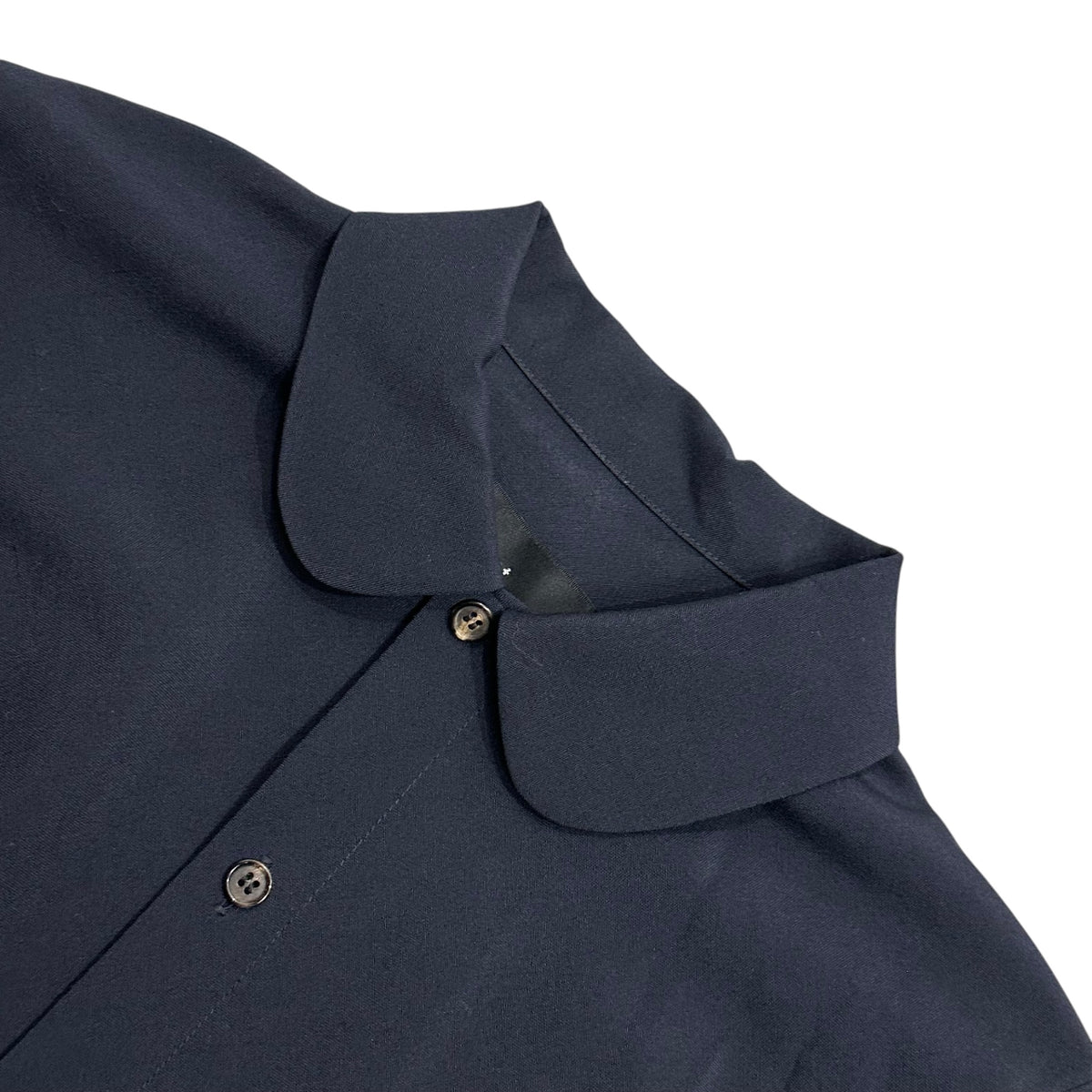 tricot COMME des GARCONS(トリココムデギャルソン) 2000SS Zip-Design Round-Collar Wool Gabardine Blouse ジップ デザイン 丸襟 ウール ギャバジン ブラウス TB-10011M M ダークネイビー AD1999 90s アーカイブ