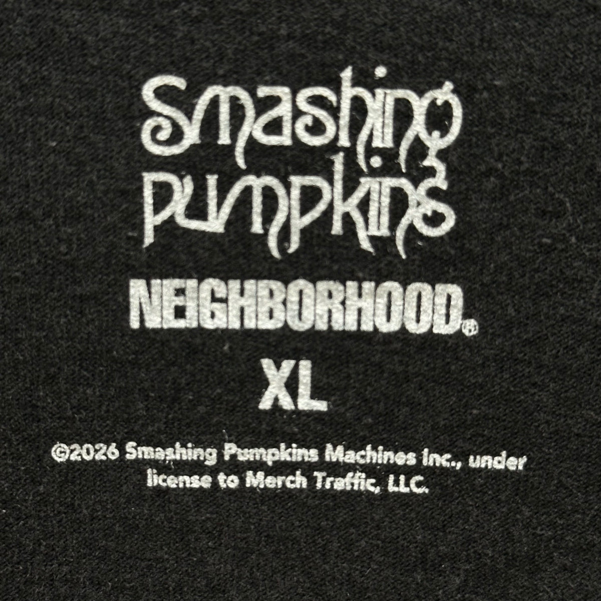 NEIGHBORHOOD × THE SMASHING PUMPKINS(ネイバーフッド × スマッシングパンプキンズ) 2026SS TEE SS-1 ヴィンテージ加工 プリント Tシャツ 261PCNH-ST03S XL ブラック