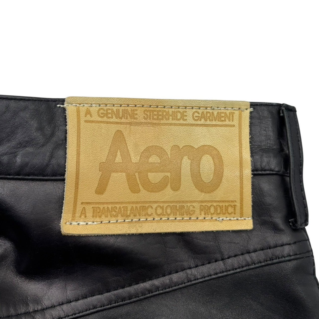 Aero(エアロ) Leather biker pants レザー バイカー パンツ 28 ブラック