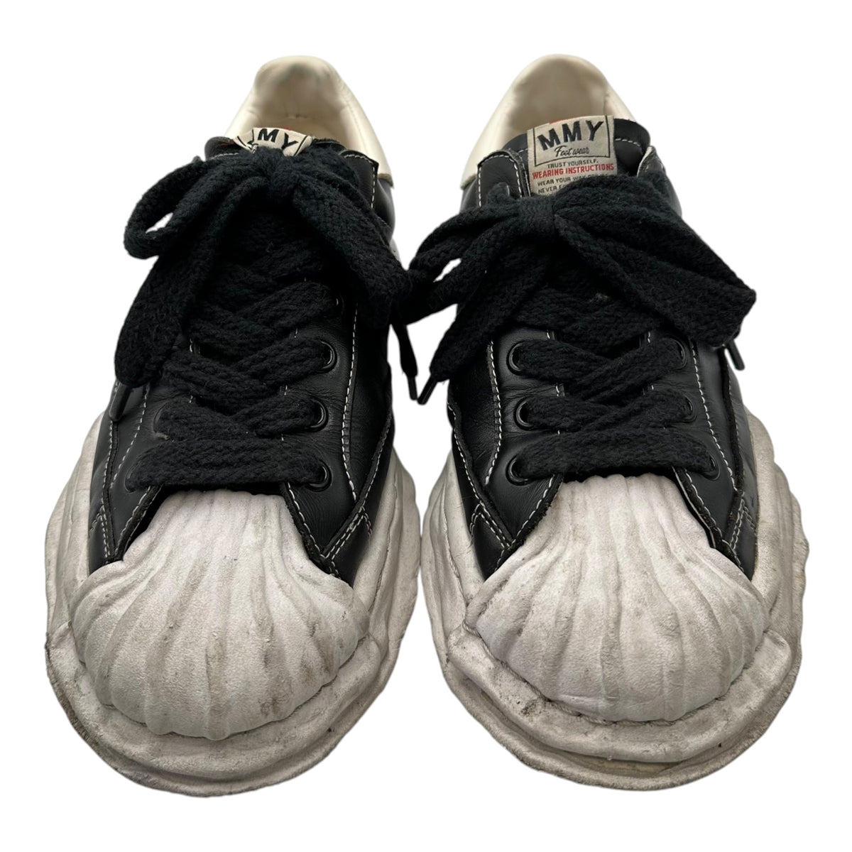 Maison MIHARA YASUHIRO(メゾンミハラヤスヒロ) Blakey Leather Low-Cut Sneakers ブレイキー レザー ローカット スニーカー A06FW702 42 ブラック×ホワイト