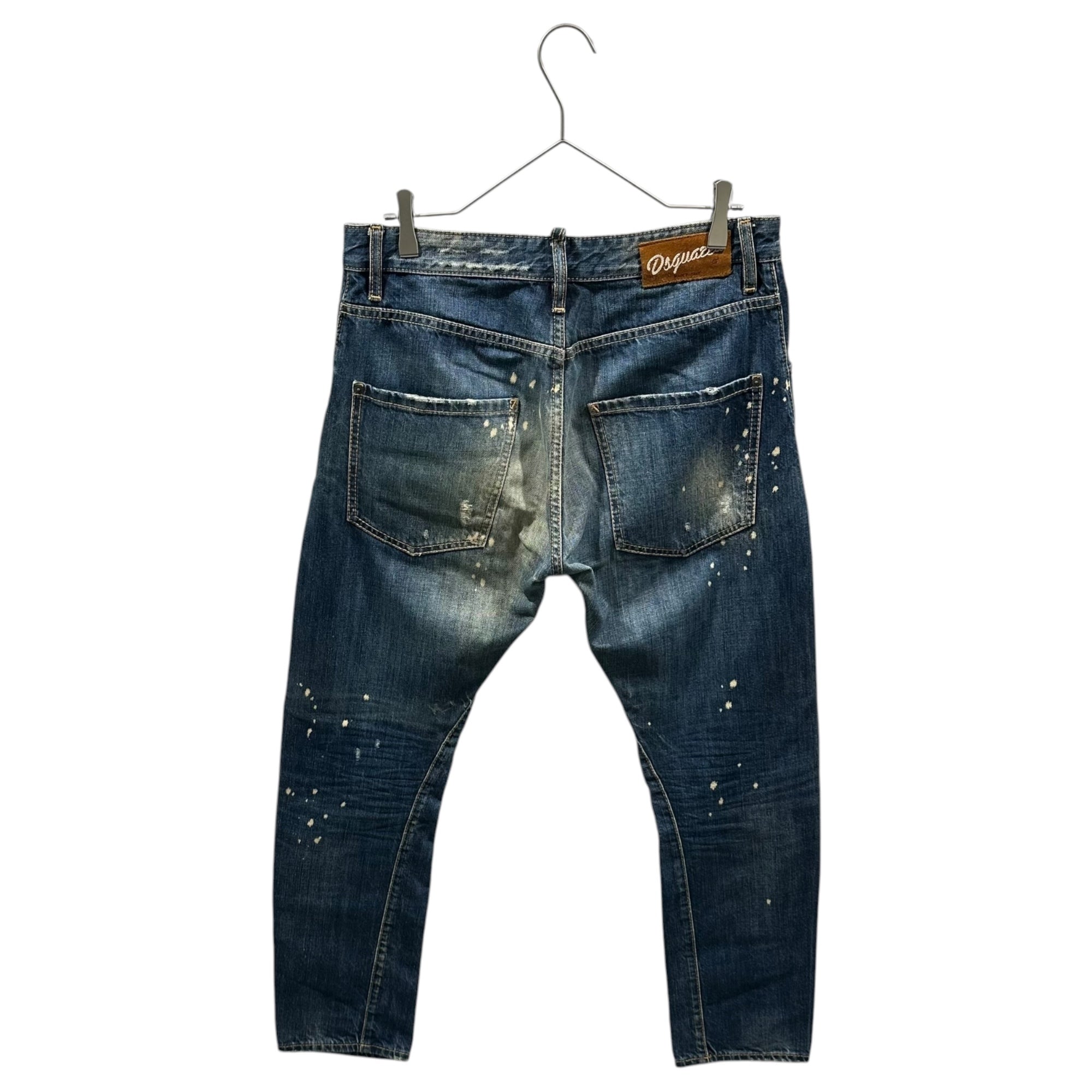 DSQUARED2(ディースクエアード) 2015's Classic Keny Twist Denim Pants クラシック ケニー ツイスト デニム パンツ S74LA0708 S30309 46 インディゴ ペイント ダメージ加工