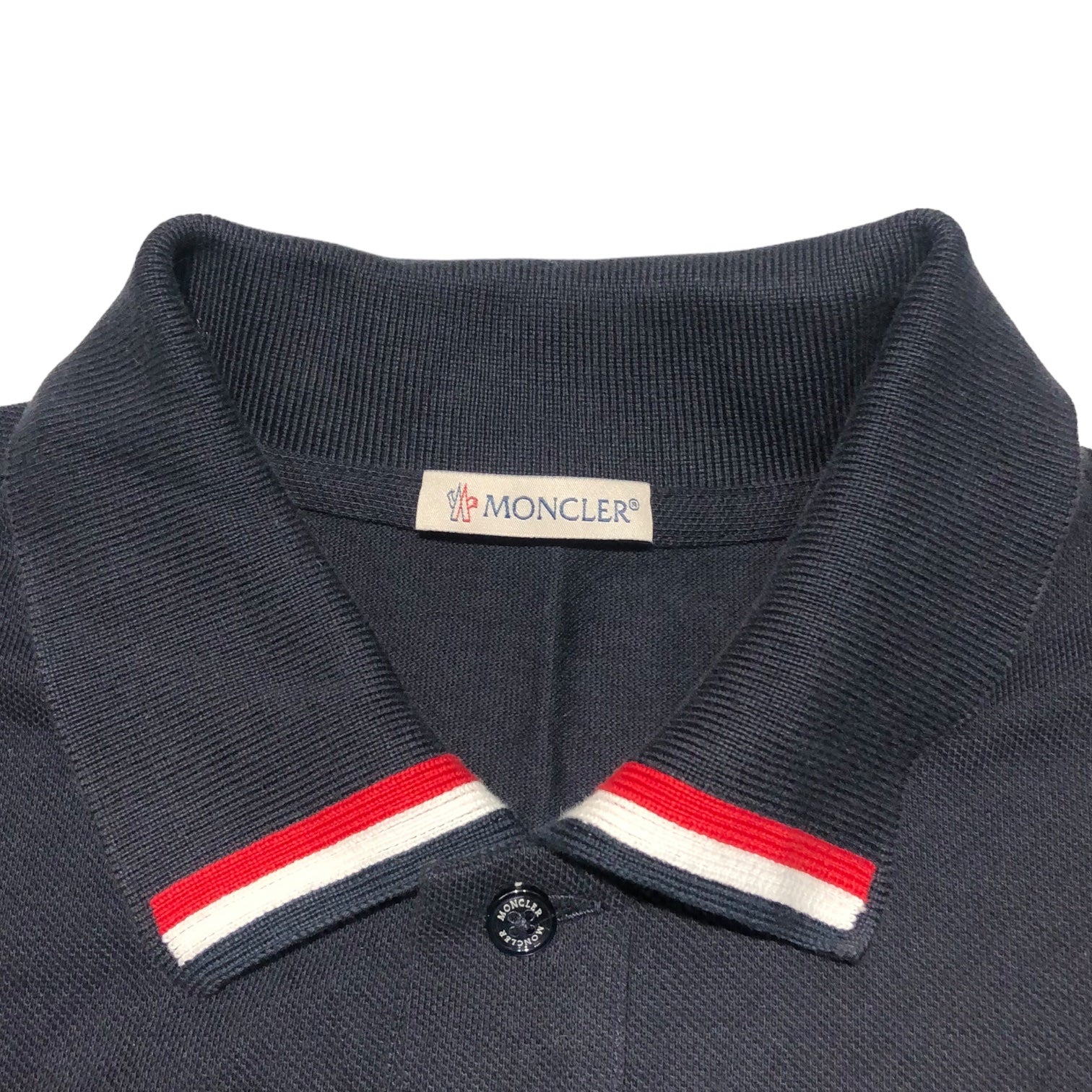 MONCLER(モンクレール) 23SS One point icon logo emblem polo shirt ワンポイント アイコン ロゴ ワッペン ポロシャツ I10918A00015 S ネイビー 鹿の子