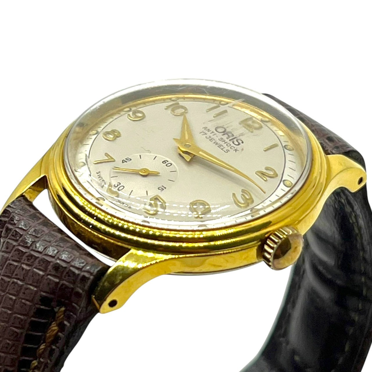 ORIS(オリス) VINTAGE ANTI-SHOCK 7312 hand-wound wristwatch ヴィンテージ 手巻き 腕時計 7312 オフホワイト×ゴールド