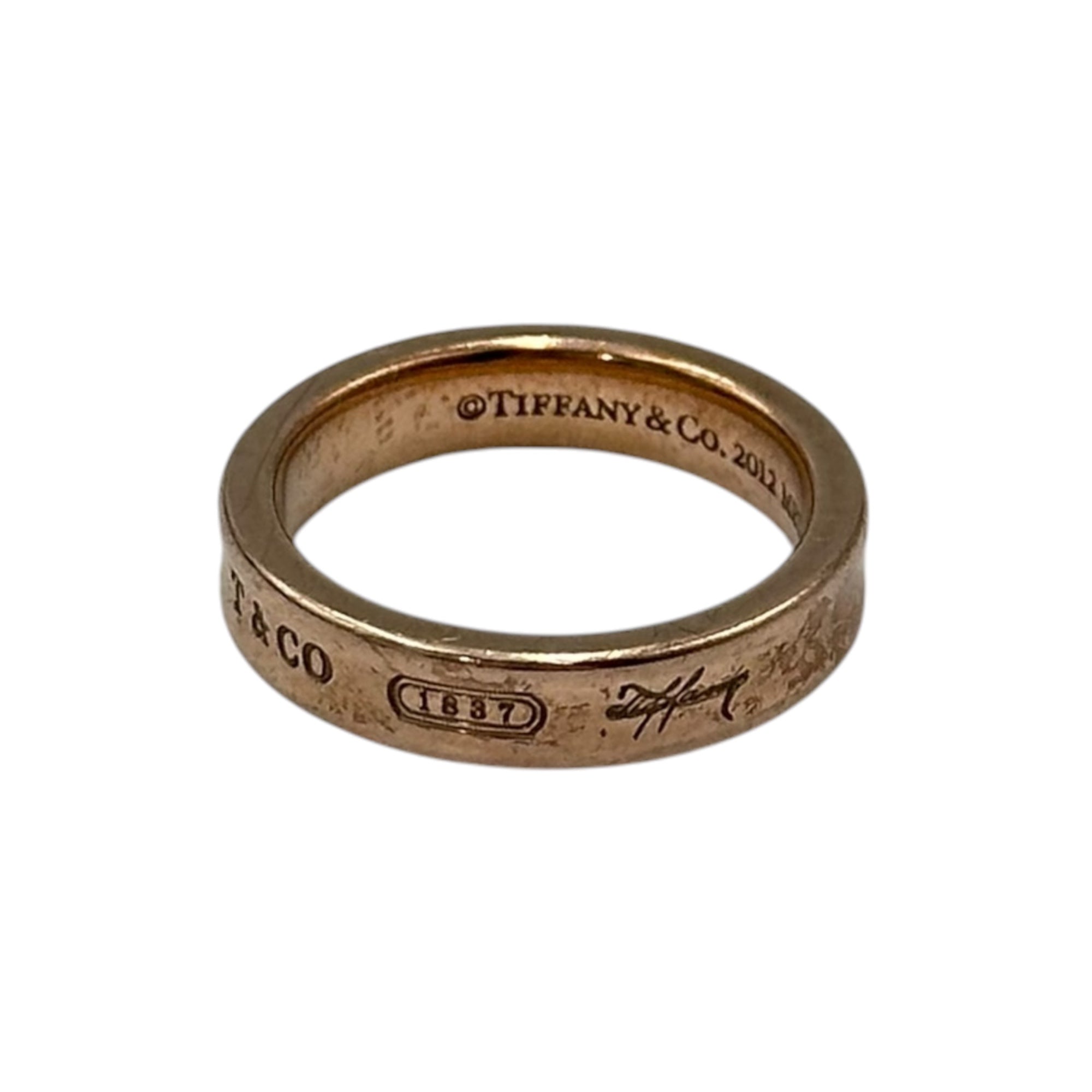 TIFFANY & CO.(ティファニー) 1837 Narrow Ring Rubedo Metal ナローリング ルベドメタル 指輪 7~8号程度 ピンクゴールドカラー 2012 RubedoMetal 創業175周年記念 4.0g