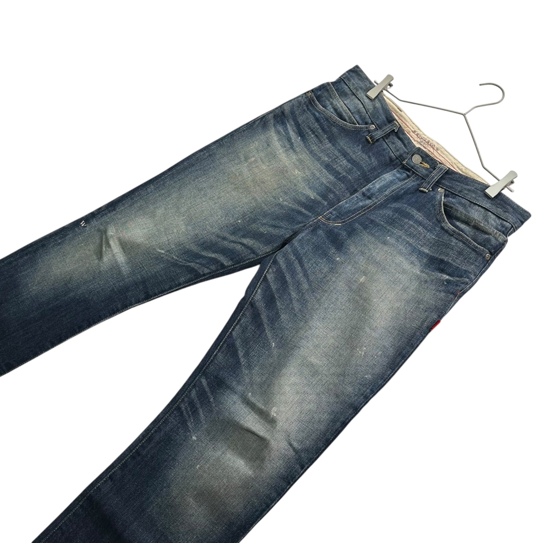 WTAPS(ダブルタップス) 11AW BLUES SKINNY TROUSERS COTTON DENIM TRASH ブルース スキニー パンツ コットン デニム トラッシュ 112GWDT-PTM07 M インディゴ ペンキ ヴィンテージ加工