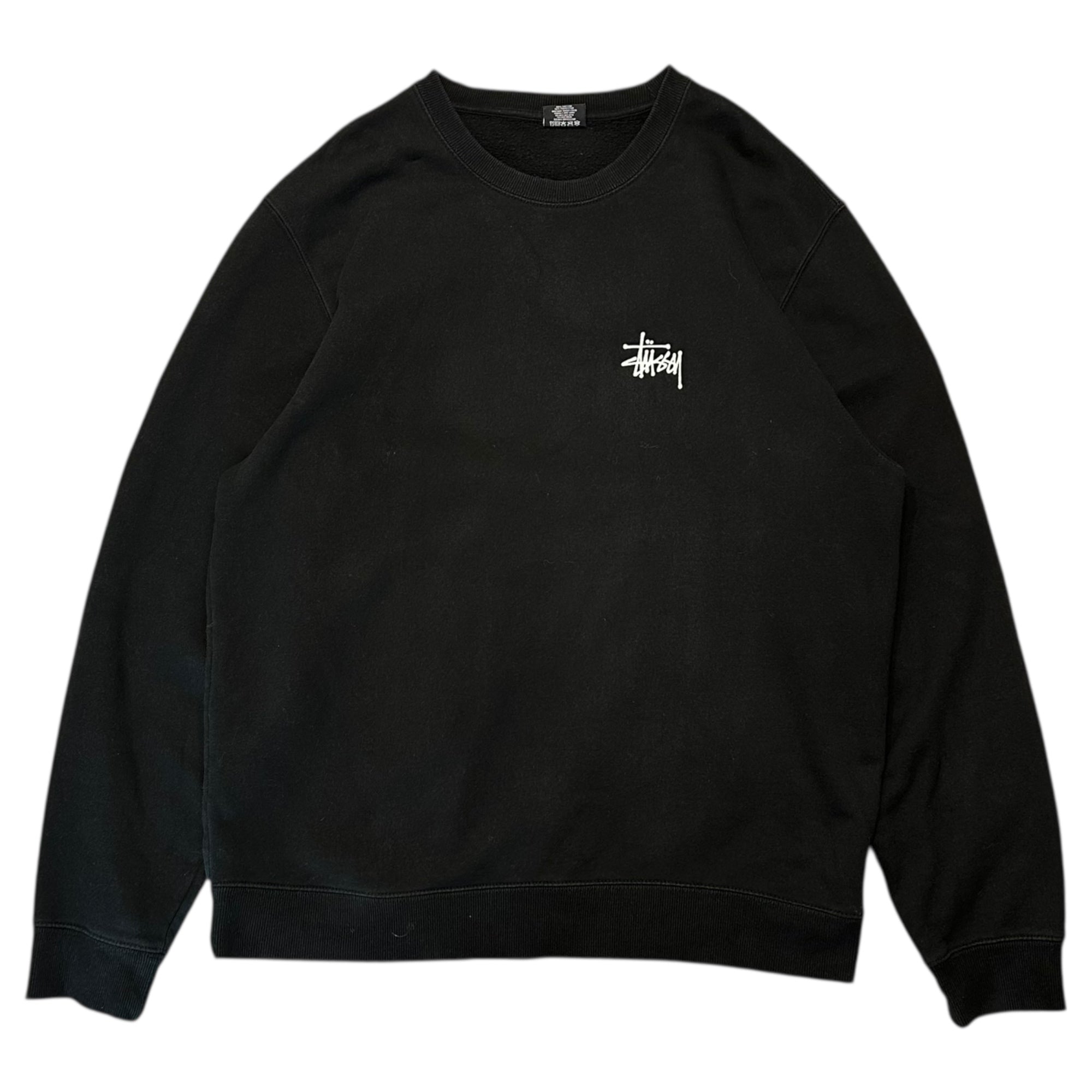STUSSY(ステューシー) Basic Stussy Crew ロゴ プリント クルーネック スウェット XL ブラック