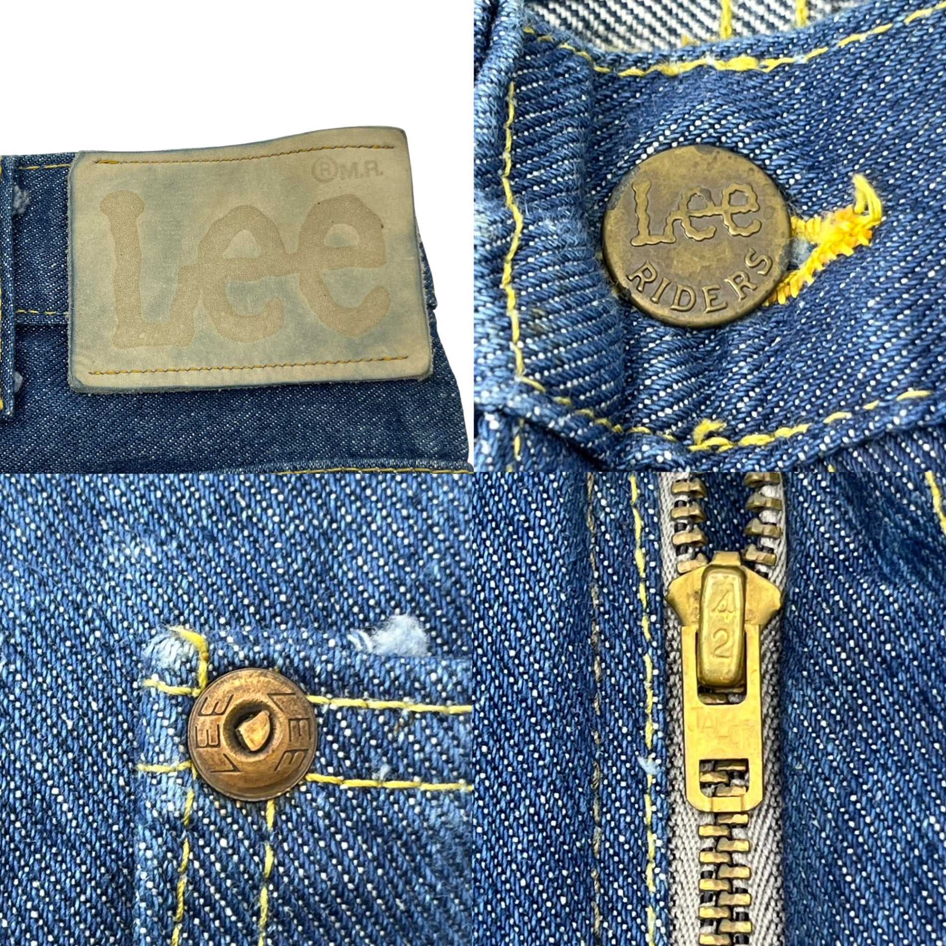 LEE(リー) 70's 200 RIDERS dead stock stonewashed vintage denim pants デッドストック ストーン ウォッシュ ヴィンテージ デニム パンツ 200-0041 33×34 ライトインディゴ フラッシャー付 USA製 42TARON FULL CUT サイド黒タグ