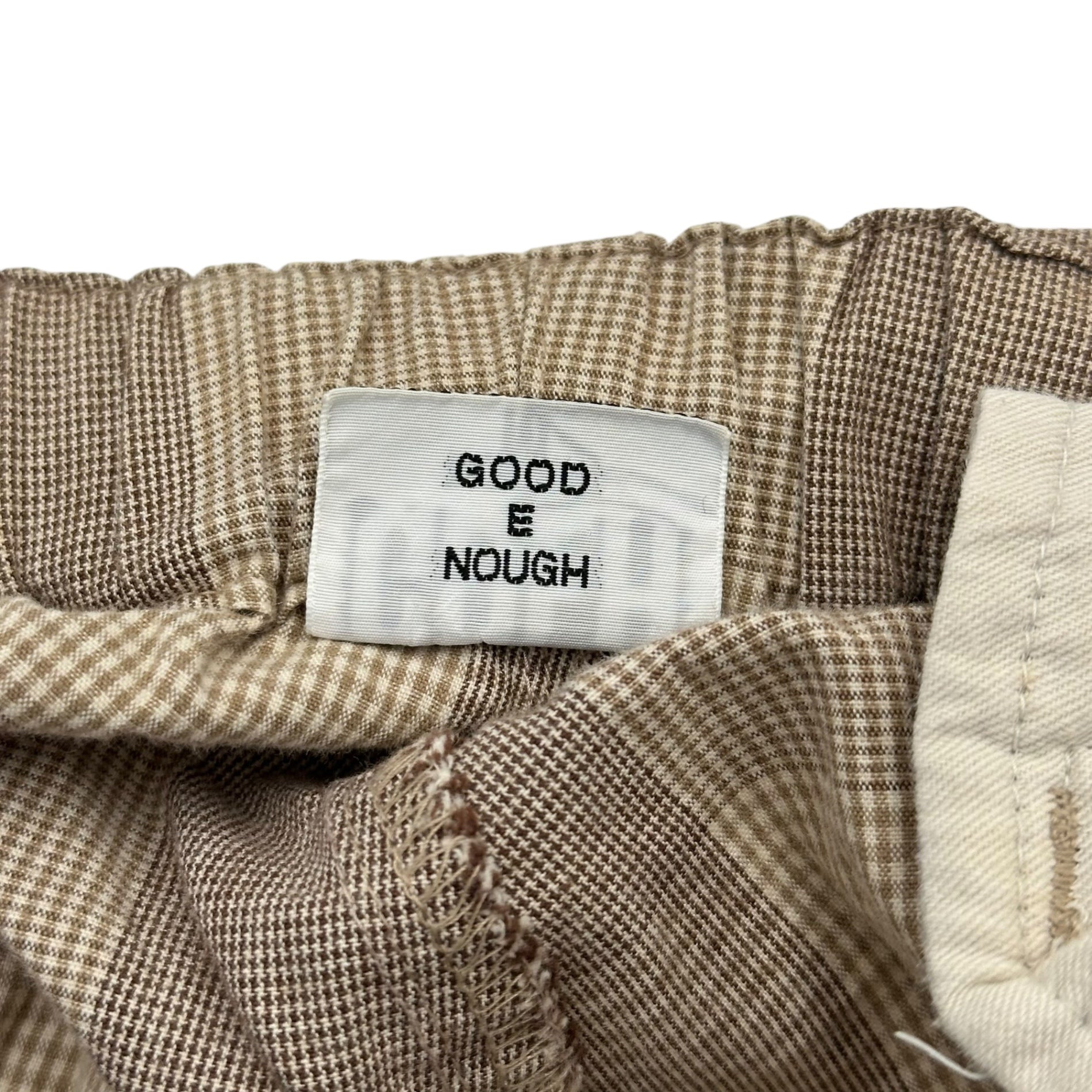 GOODENOUGH(グッドイナフ) 90's Back GE Print Check Easy Shorts 90年代 バック プリント チェック イージー ショーツ ハーフパンツ M ブラウン 90年代オリジナル 藤原ヒロシ