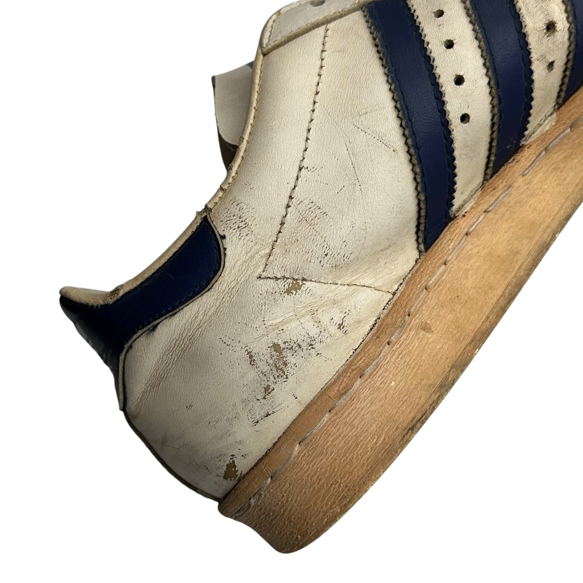 adidas(アディダス) 80's SUPER STAR Low-cut sneakers 80年代 ローカット スーパースター ローカット スニーカー 11 1/2(29.5cm程度) ホワイト×ネイビー 稀少 フランス製