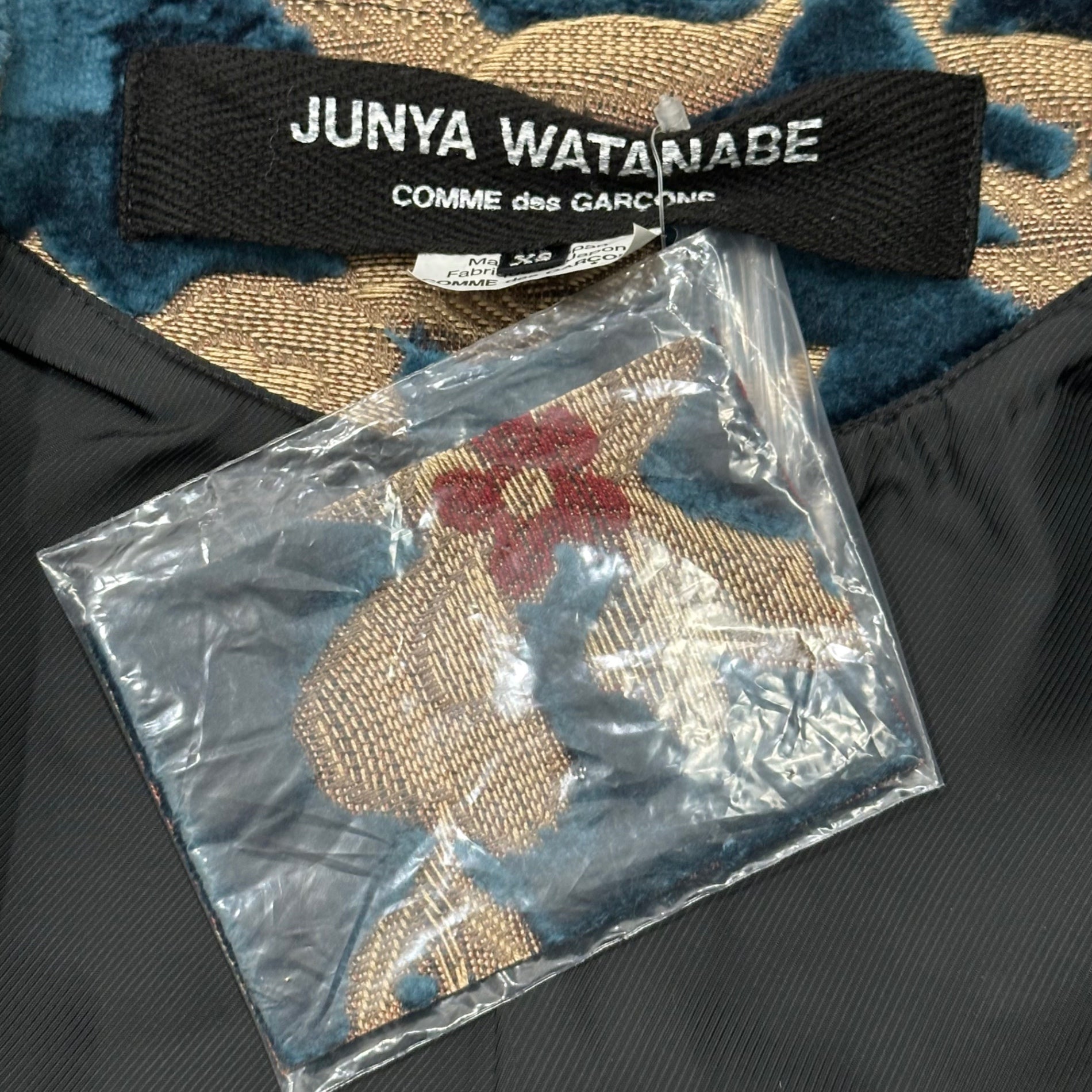 JUNYA WATANABE COMME des GARCONS(ジュンヤワタナベコムデギャルソン) 17AW Floral Velvet Jacquard Jacket 花柄 ベルベット ジャガード ジャケット JT-J048 XS ブルー×ベージュ AD2017