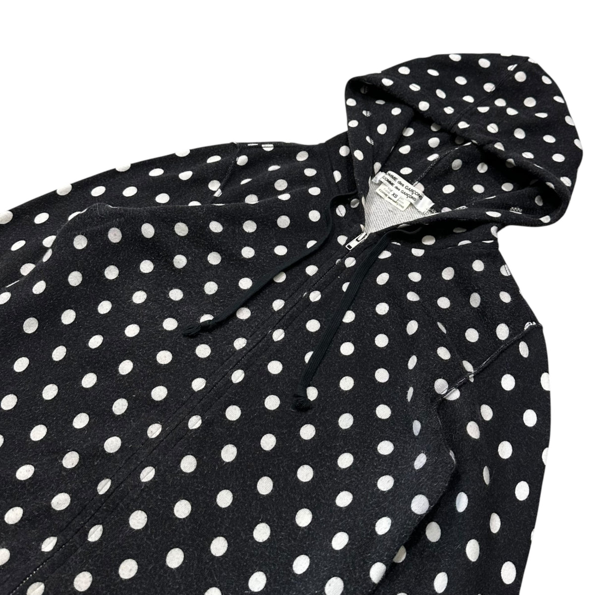 COMME des GARCONS COMME des GARCONS(コムデギャルソンコムデギャルソン) 2012AW Polka-dot Zip-up Hoodie ドット柄 ジップアップ パーカー RJ-T028 XS ブラック×ホワイト AD2012