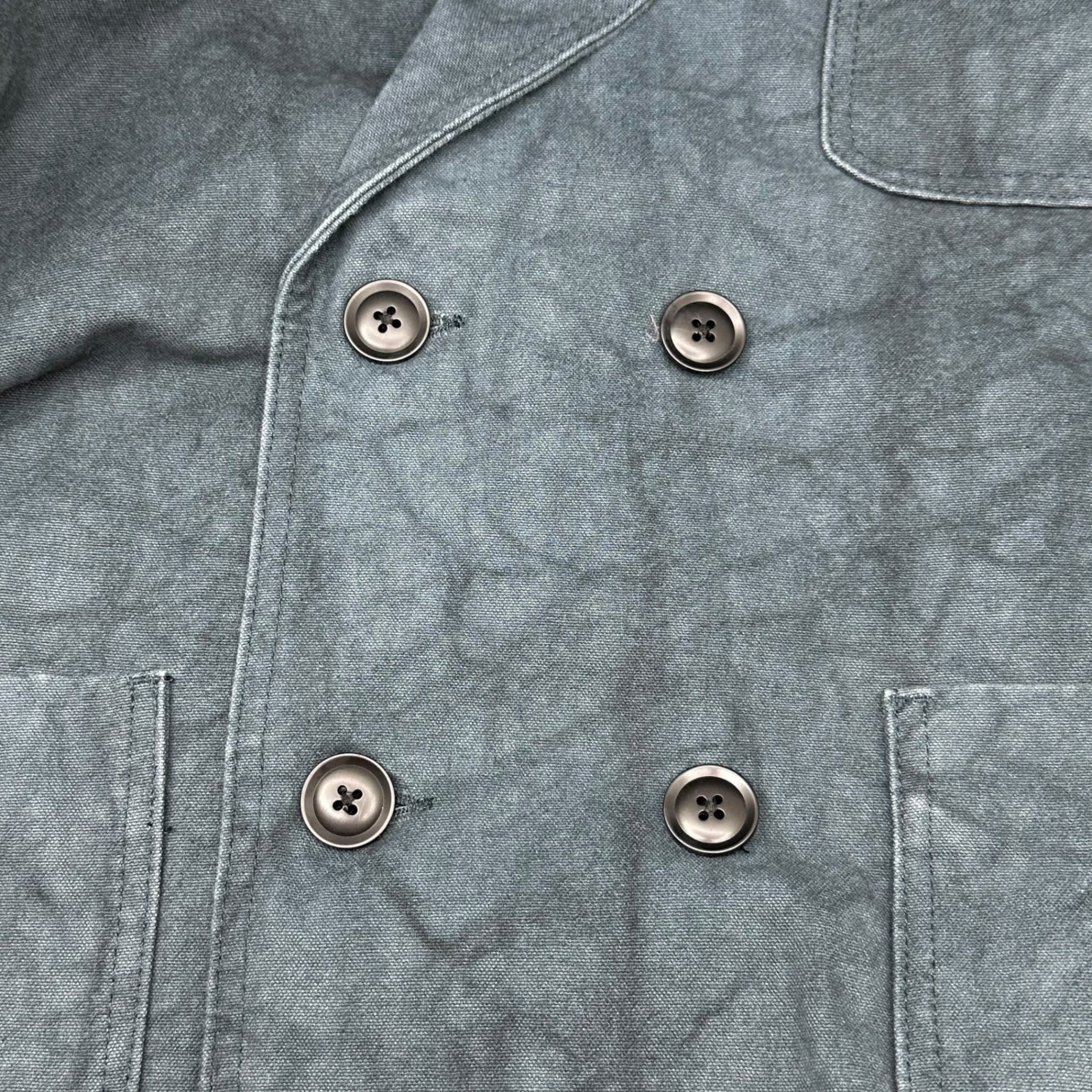 STUSSY(ステューシー) CANVAS DOUBLE BREASTED JACKET キャンバス ダブルブレスト ジャケット L ネイビー タイダイ WORKGEAR ワーク