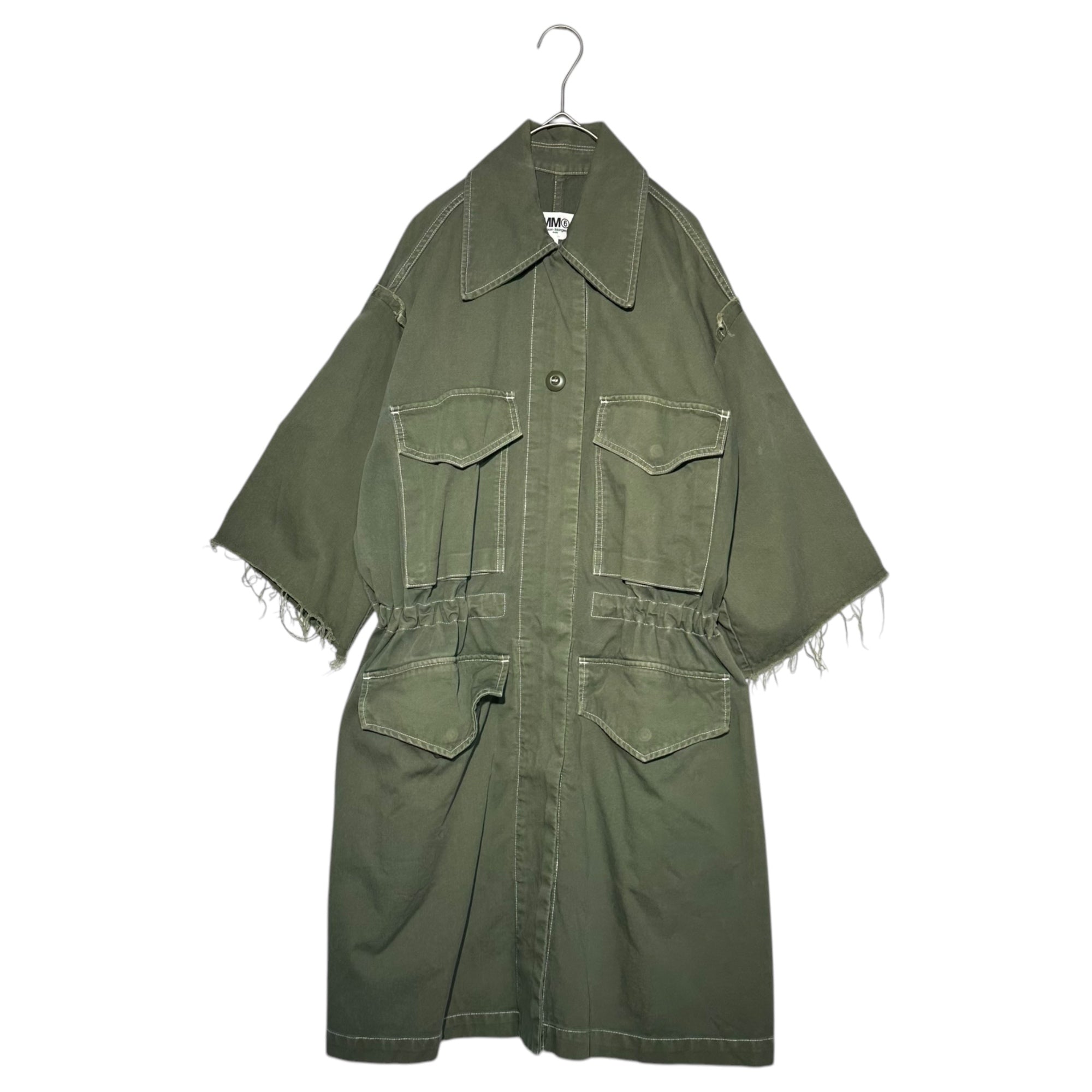 MM6 Maison Margiela(エムエムシックス) 18SS Oversized Military Style Short Sleeve Dress Coat オーバーサイズ ミリタリーテイスト ショートスリーブ ワンピース コート S52AH0008 S48447 36(S程度) セージグリーン