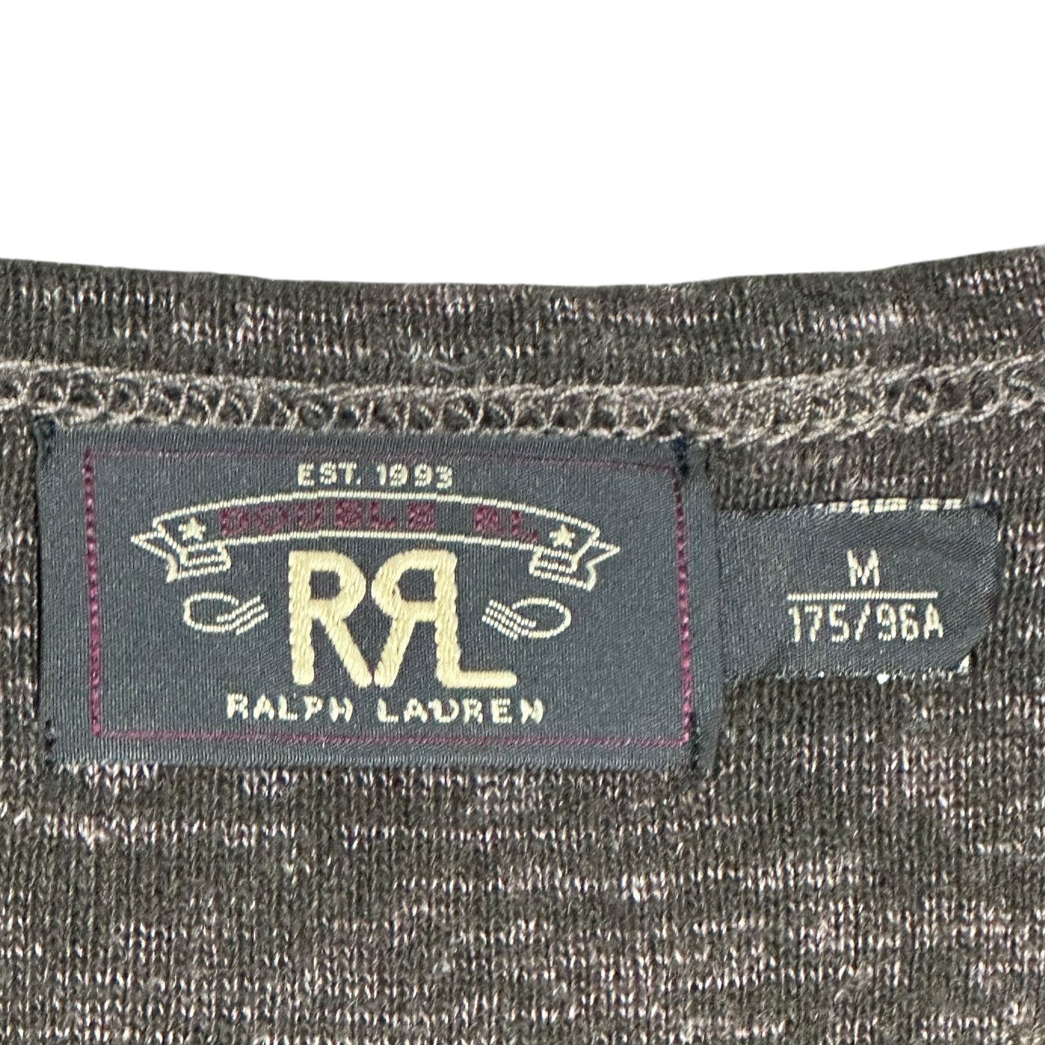RRL(ダブルアールエル) Silk Linen Long-Sleeve Henley Neck Knit シルク リネン 長袖 ヘンリーネック ニット M ブラウン