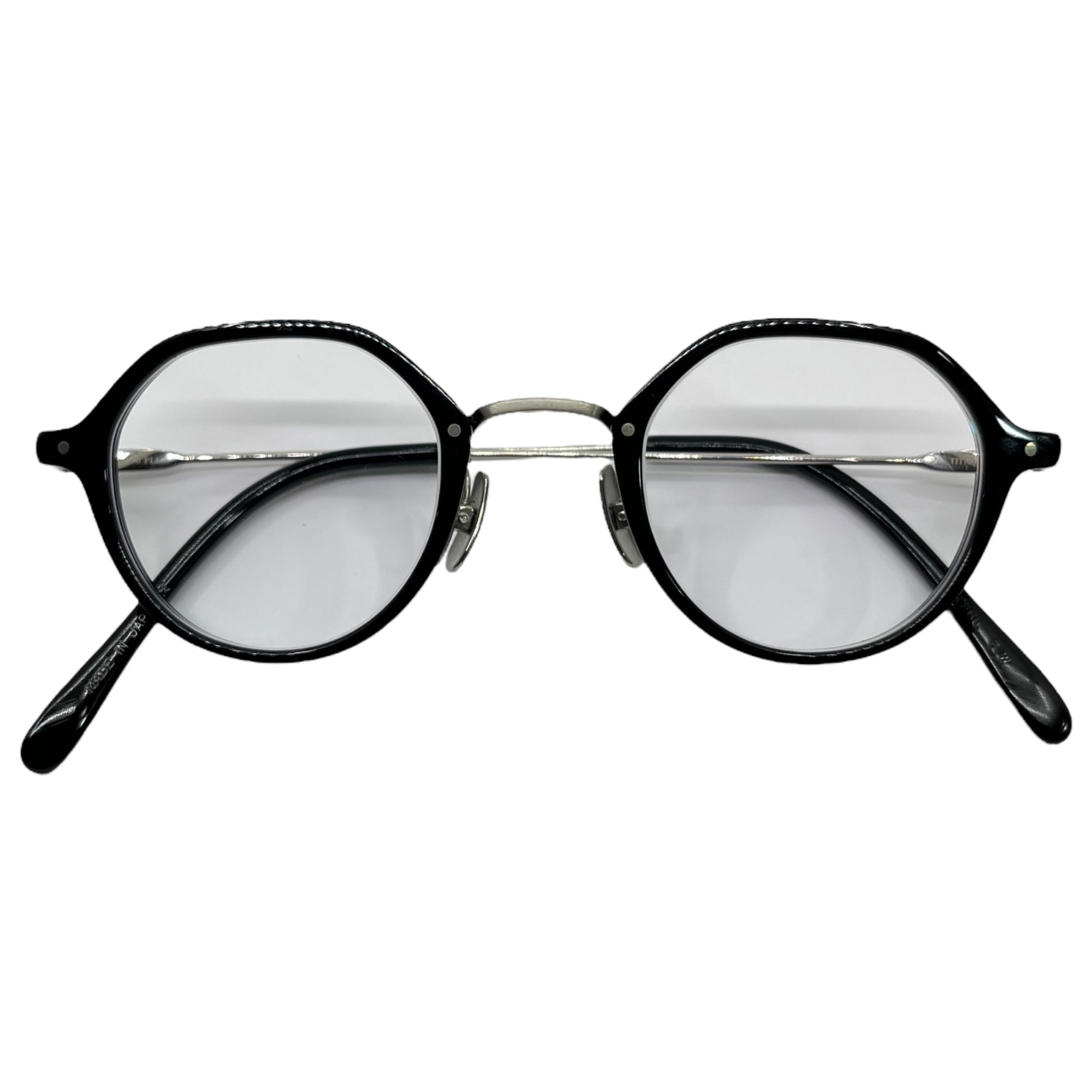 YELLOWS PLUS(エローズプラス) CECIL セシル クリア レンズ クラウン メガネ 42□23 ブラック 眼鏡 サングラス ブルーライトカットレンズ