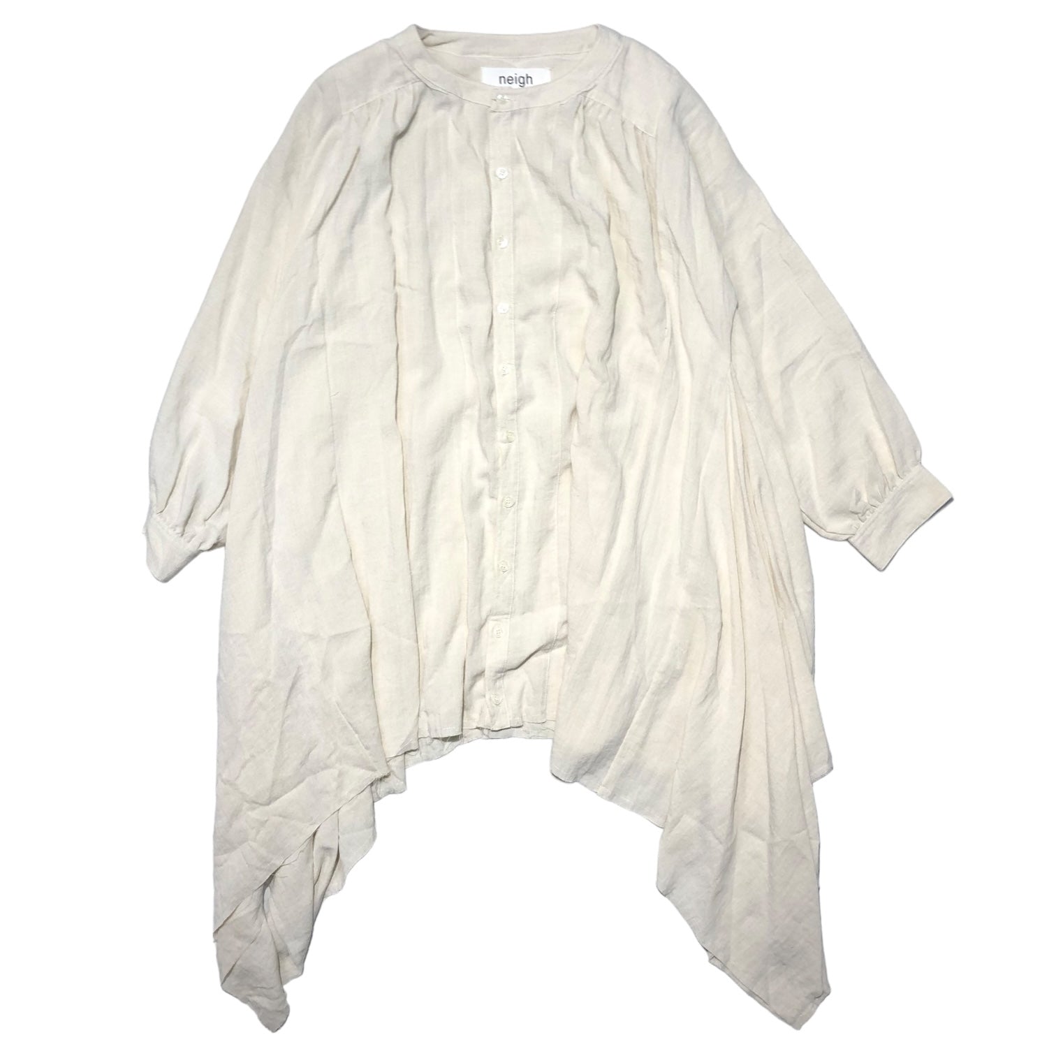 neigh(ネイ) Tuck gathered blouse dress タック ギャザー ブラウス ワンピース FREE アイボリー