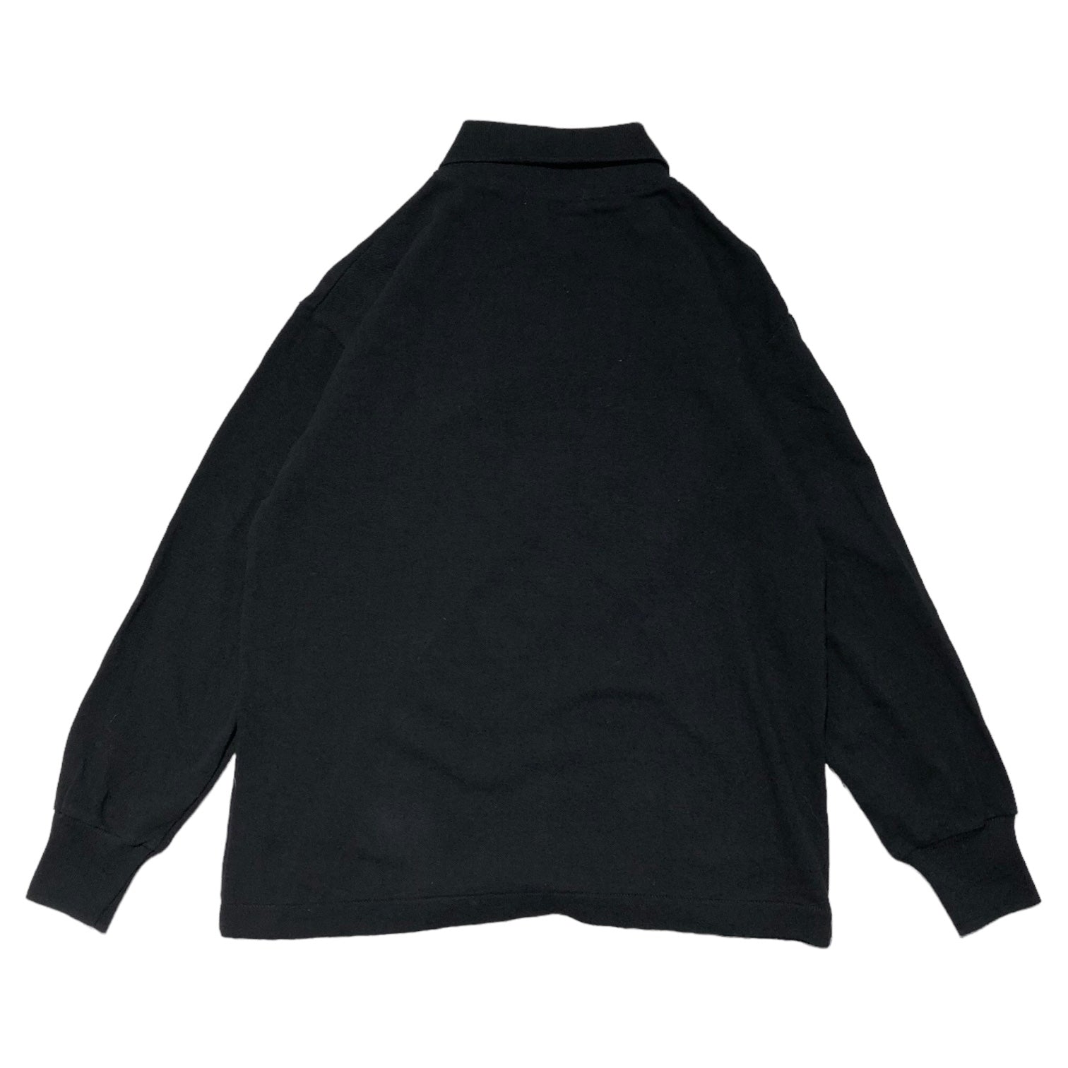 i.s. ISSEY MIYAKE(アイエス イッセイミヤケ) 90's ”I.S.COLLECTION” Logo embroidery L/S polo shirt ロゴ 刺繍 長袖 ポロシャツ IS14-JM002 M ブラック アーカイブ