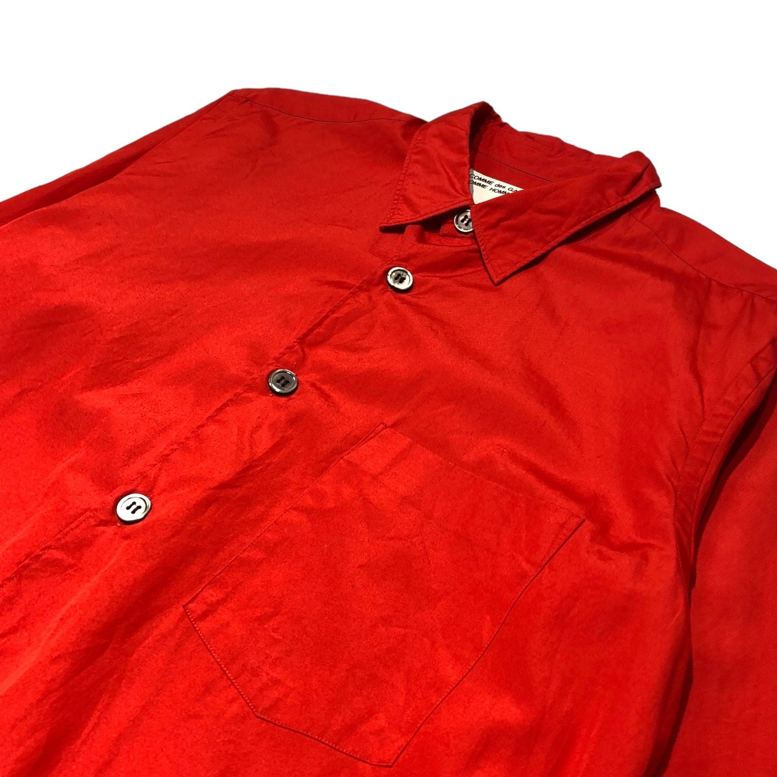 COMME des GARCONS HOMME HOMME(コムデギャルソンオムオム) 01AW cotton big button wide shirt コットンビッグボタンワイドシャツ IC-B005 FREE レッド AD2001