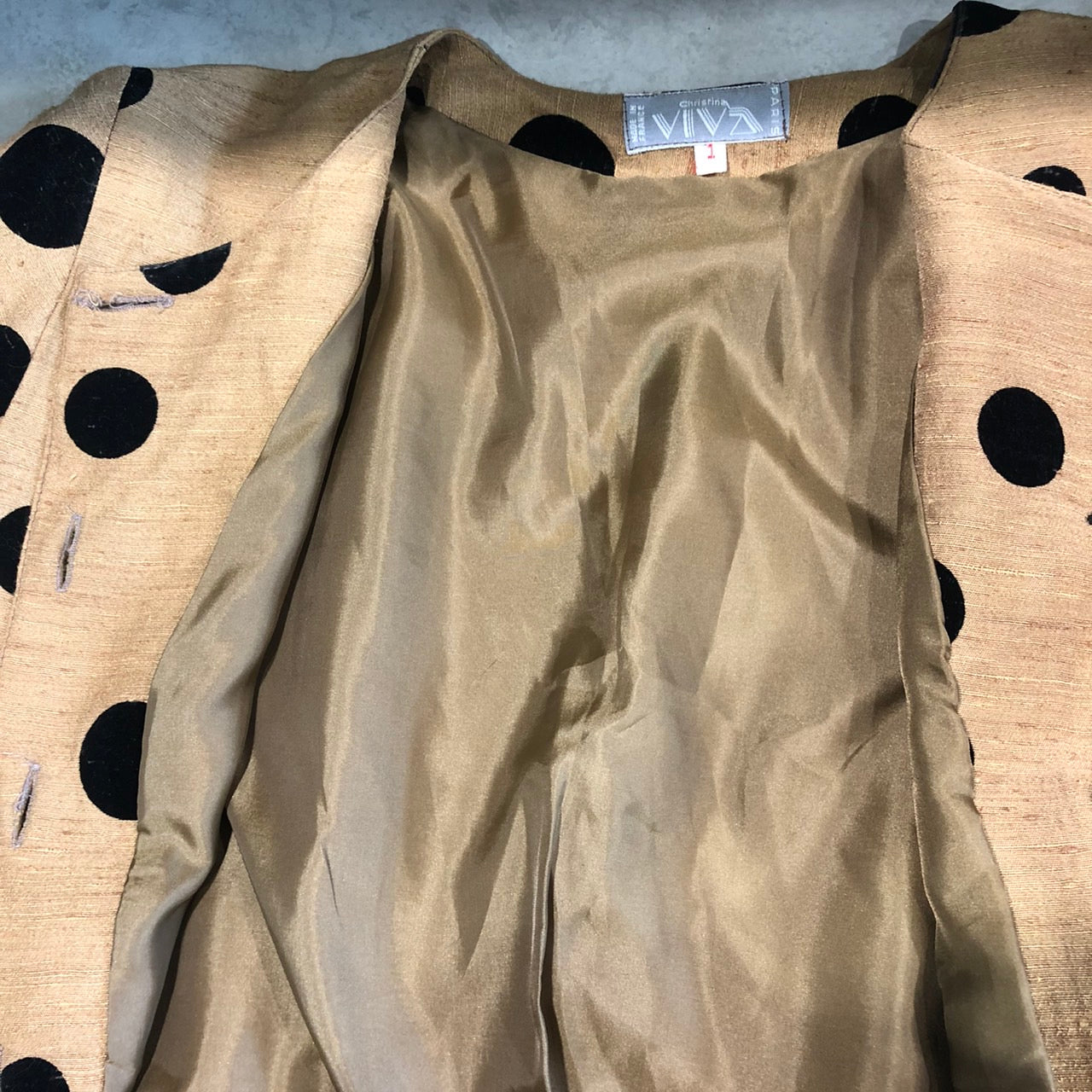 Euro Vintage(ヨーロッパヴィンテージ) Mame_ドットなセットアップジャケット 1(Sサイズ程度) ブラウン