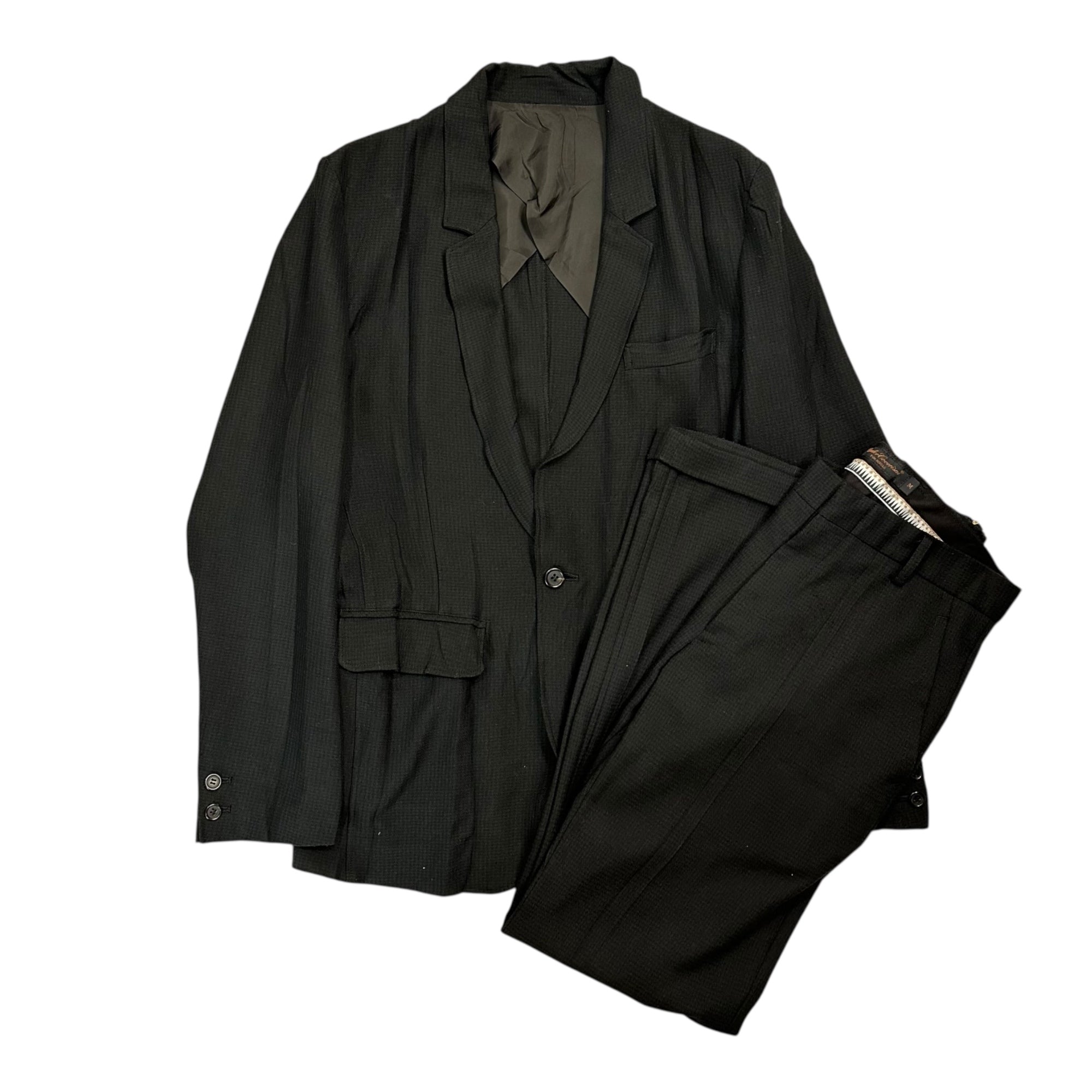 UNDERCOVERISM(アンダーカバイズム) Archives Wrinkled Tailored Jacket & Slacks Pants Set Up アーカイブ シワ加工 テーラード ジャケット スラックス パンツ セットアップ スーツ E200-J1 E200-P1 M チャコールグレー ヴィンテージ 稀少