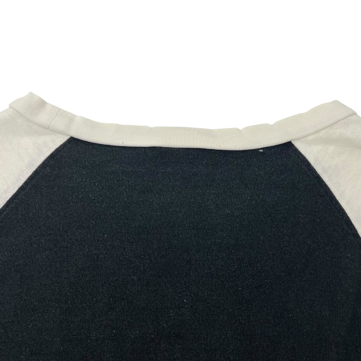 NUMBER (N)INE(ナンバーナイン) 05AW THE HIGH STREETS Fender Logo Raglan Damaged Cut and Sewn 【ハイスト期】 フェンダー ロゴ ラグラン ダメージ カットソー 2(S) ブラック×ホワイト ザハイストリーツ 宮下氏 本人期 著名人着用モデル