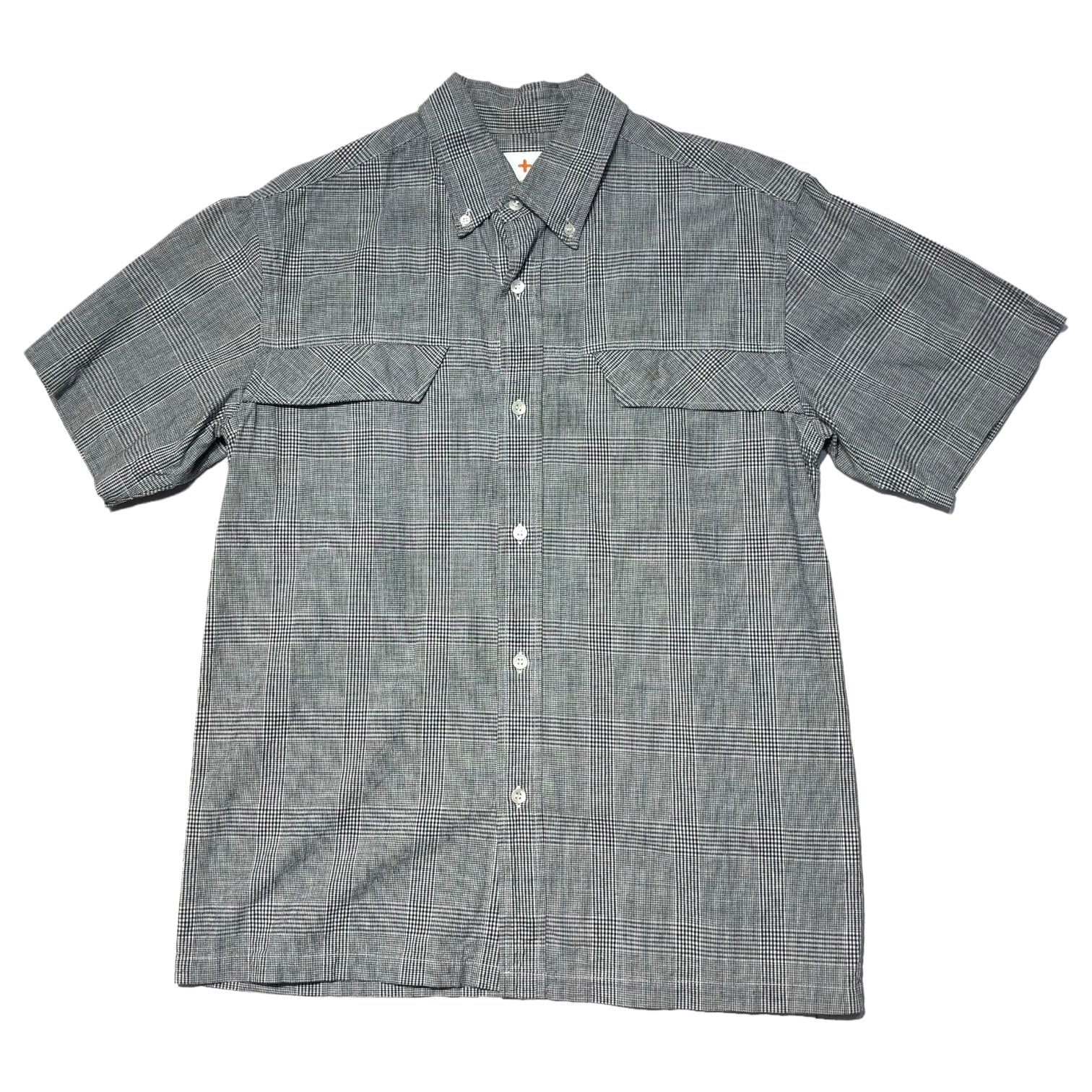 HEAD PORTER PLUS(ヘッドポータープラス) short sleeve checked shirt 半袖 チェックシャツ M グレー