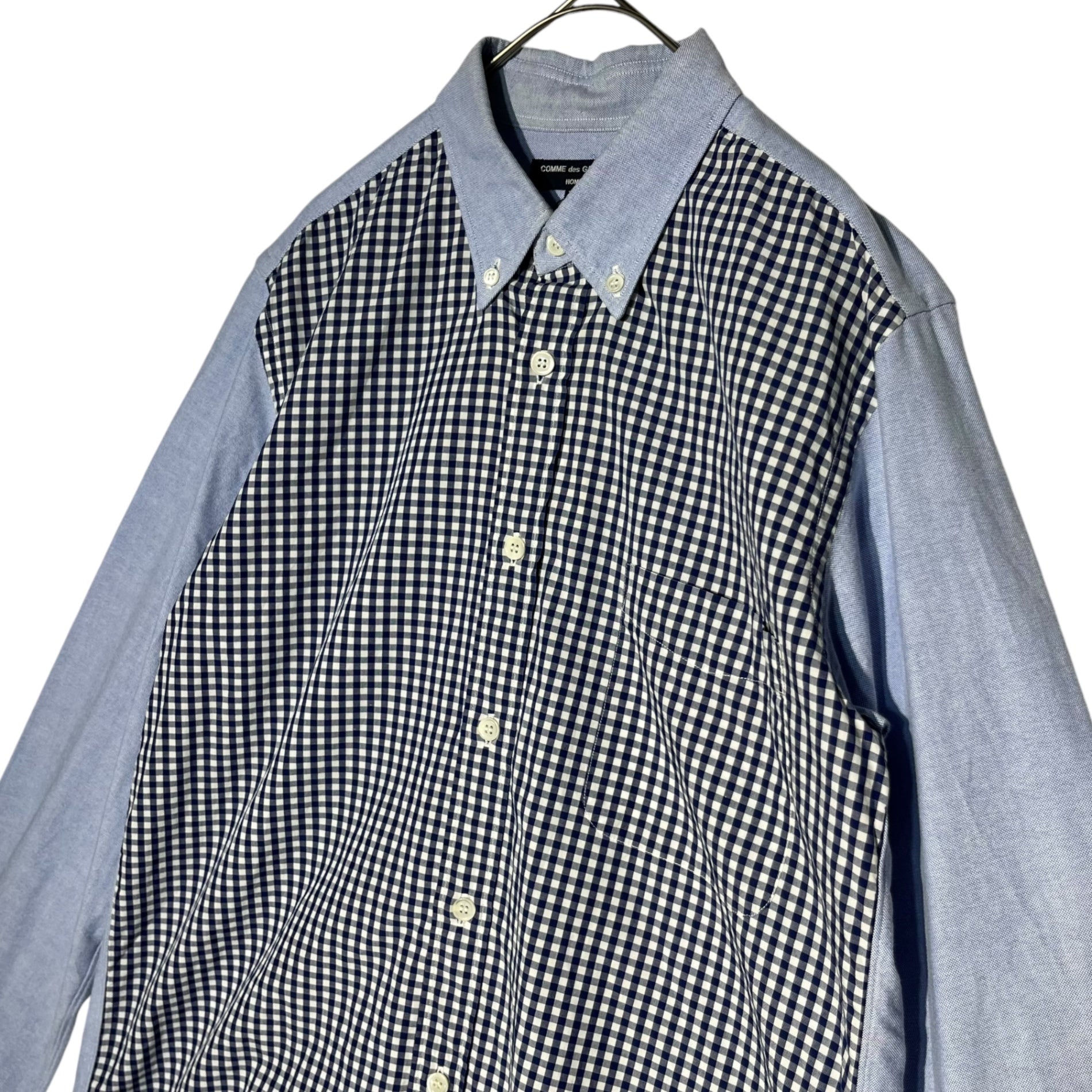 COMME des GARCONS HOMME(コムデギャルソンオム) 11SS Gingham check oxford shirt ギンガムチェック オックスフォード シャツ HG-B013 XS ブルー AD2010
