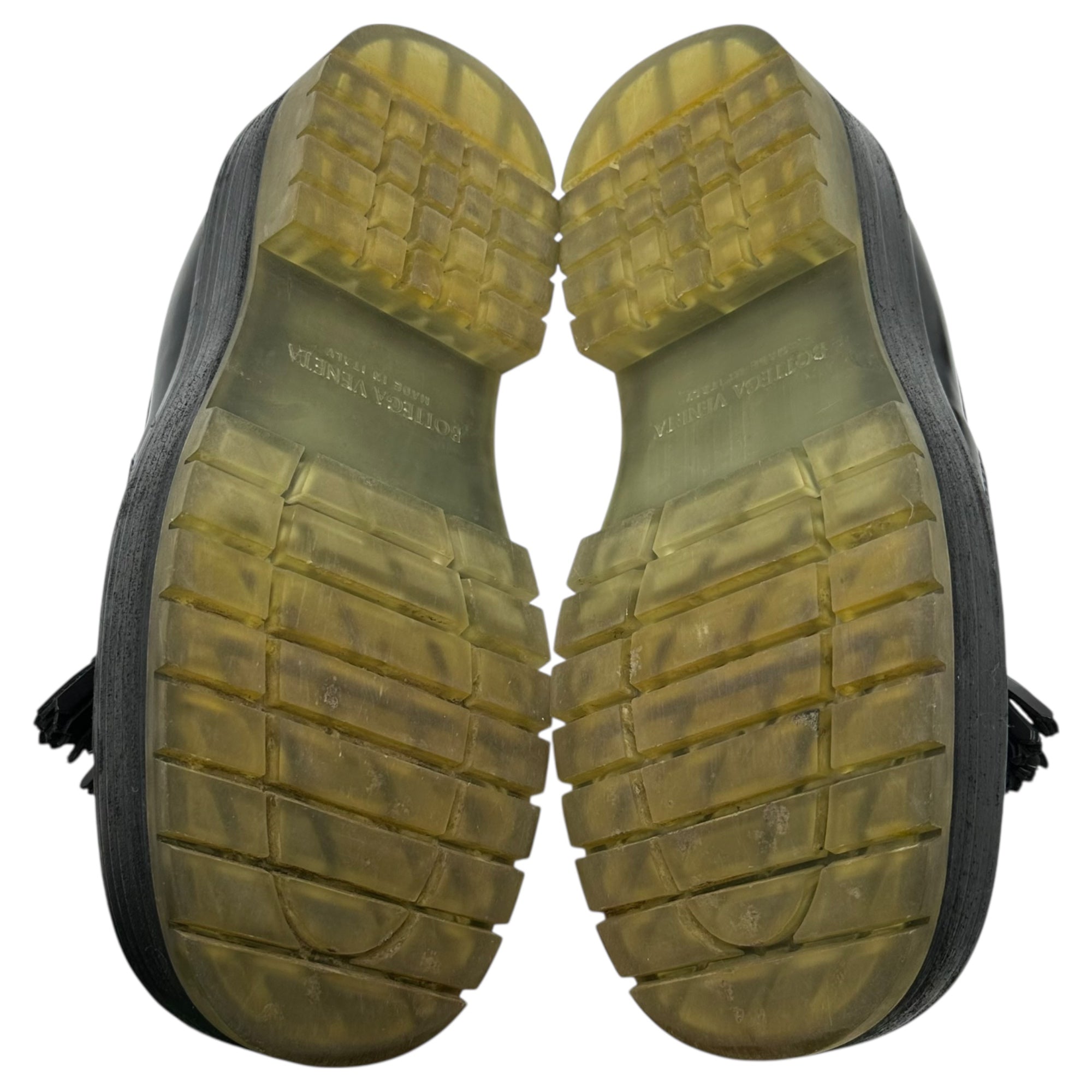 BOTTEGA VENETA(ボッテガヴェネタ) LEATHER TASSEL LOAFERS レザー タッセル ローファー 41(26cm程度) ブラック 厚底 プラットフォーム