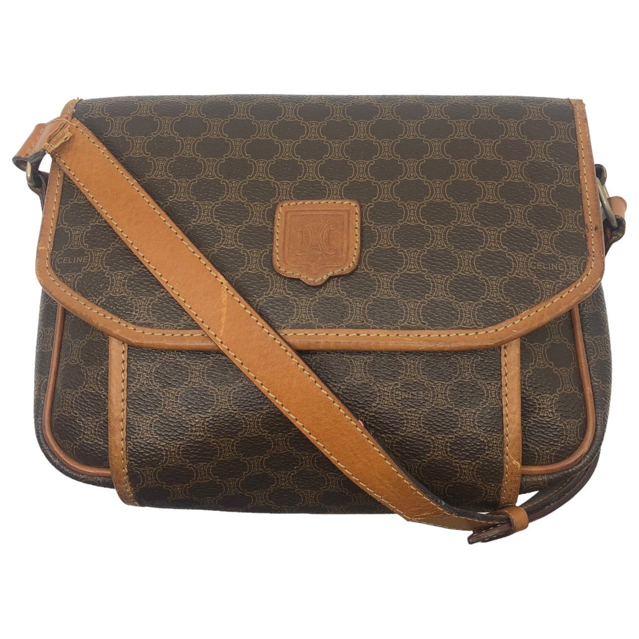 CELINE(セリーヌ) vintage macadam shoulder bag ヴィンテージ マカダム ショルダー バッグ F/09 ブラウン OLD