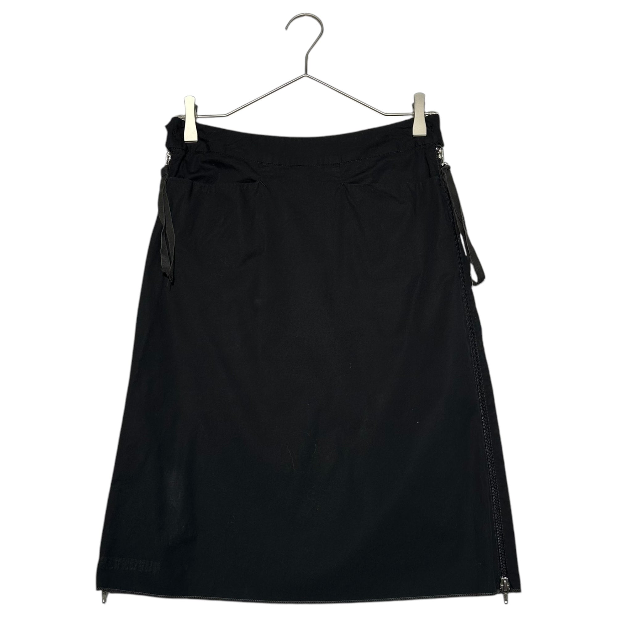 Maison Martin Margiela(メゾン マルタンマルジェラ) 01SS ⑥ Archive side-zip cotton knee-length skirt アーカイブ サイドジップ コットン ひざ丈 スカート 32 N045 38(M程度) ネイビー 00's 本人期 STANDARD ここのえ mm6