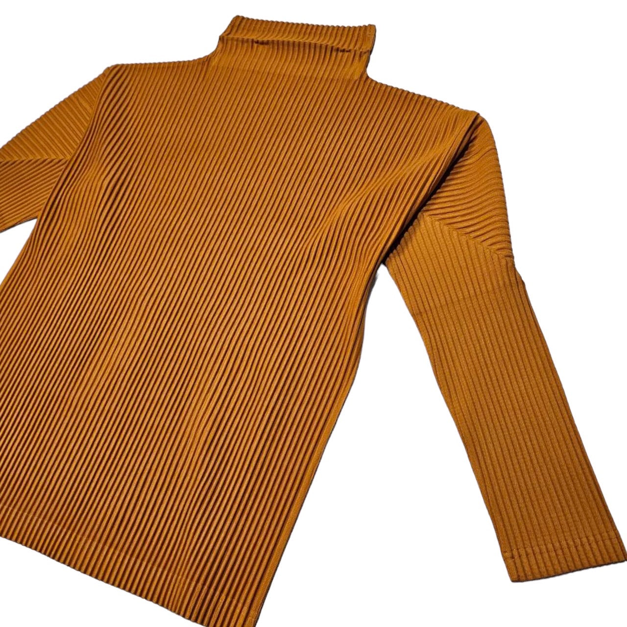 HOMME PLISSE ISSEY MIYAKE(オムプリッセイッセイミヤケ) 19AW high neck pleated pullover/ハイネックプリーツプルオーバー HP93JK123 SIZE 3(L) オレンジ