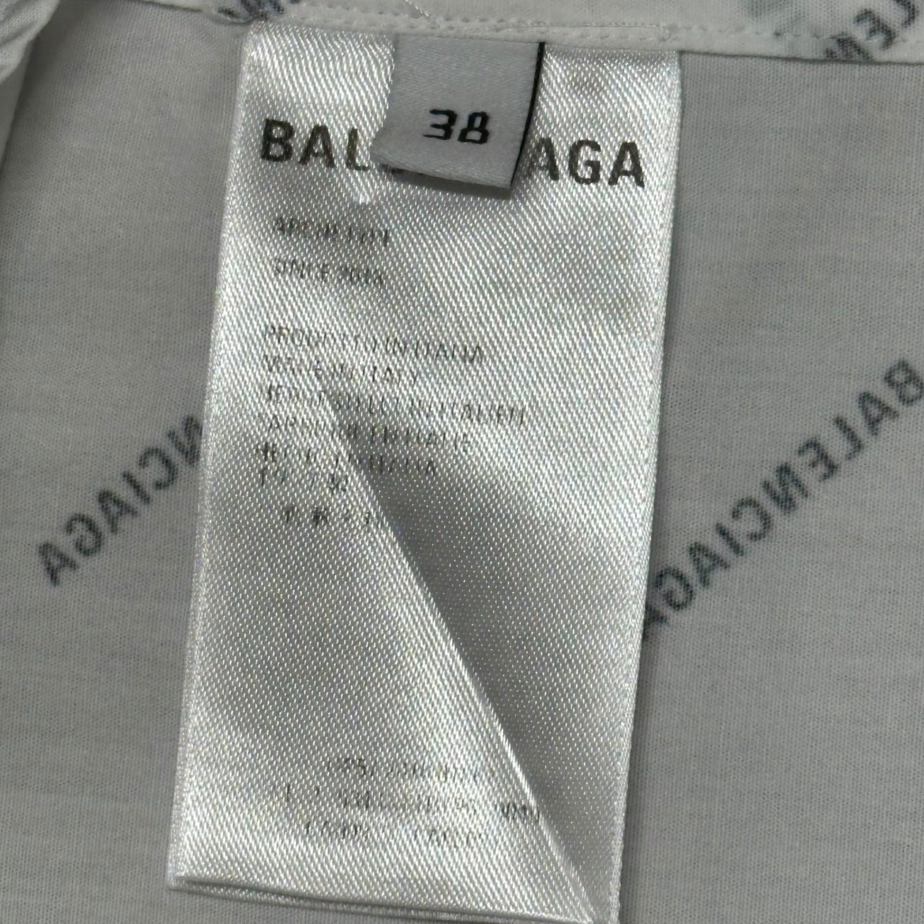 BALENCIAGA(バレンシアガ) 18SS All Over Logo L/S Shirt 総柄 ロゴ 長袖 シャツ 534333TBL96 38 ホワイト