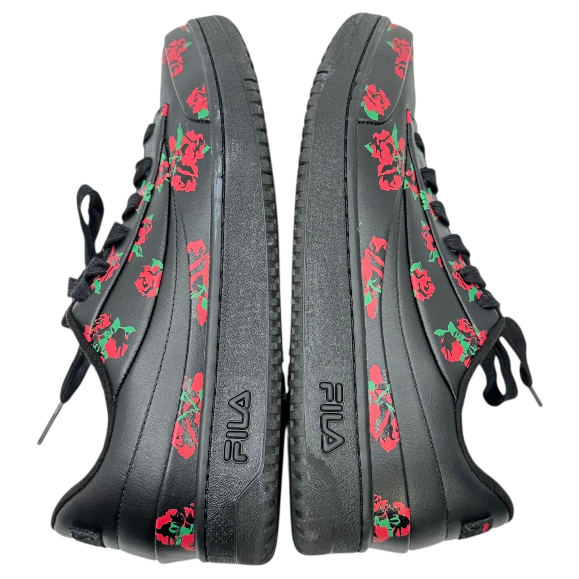 FILA x BEDWIN & THE HEARTBREAKER(フィラ × ベドウィン) original tennis EM オリジナル テニス ローカット スニーカー 花柄 USS23093 29.0cm ブラック×レッド