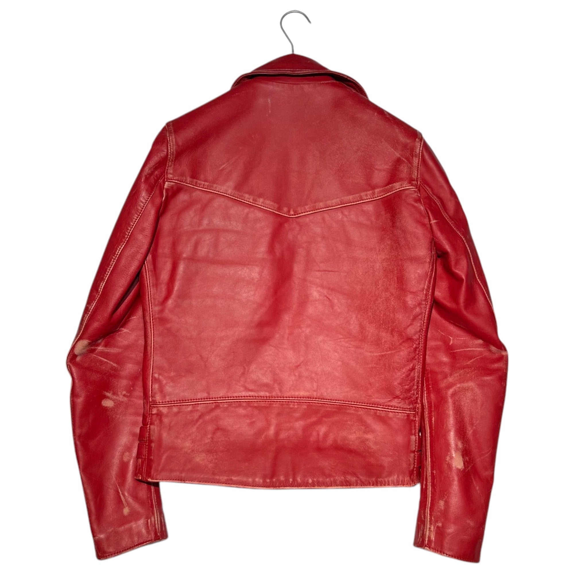 COMME des GARCONS × LEWIS Leathers(コムデギャルソン × ルイスレザー) 15AW Horsehide Lightning Riders ホースハイド ライトニング ライダース ジャケット KP-J003 36 レッド AD2015 ヴィンテージ