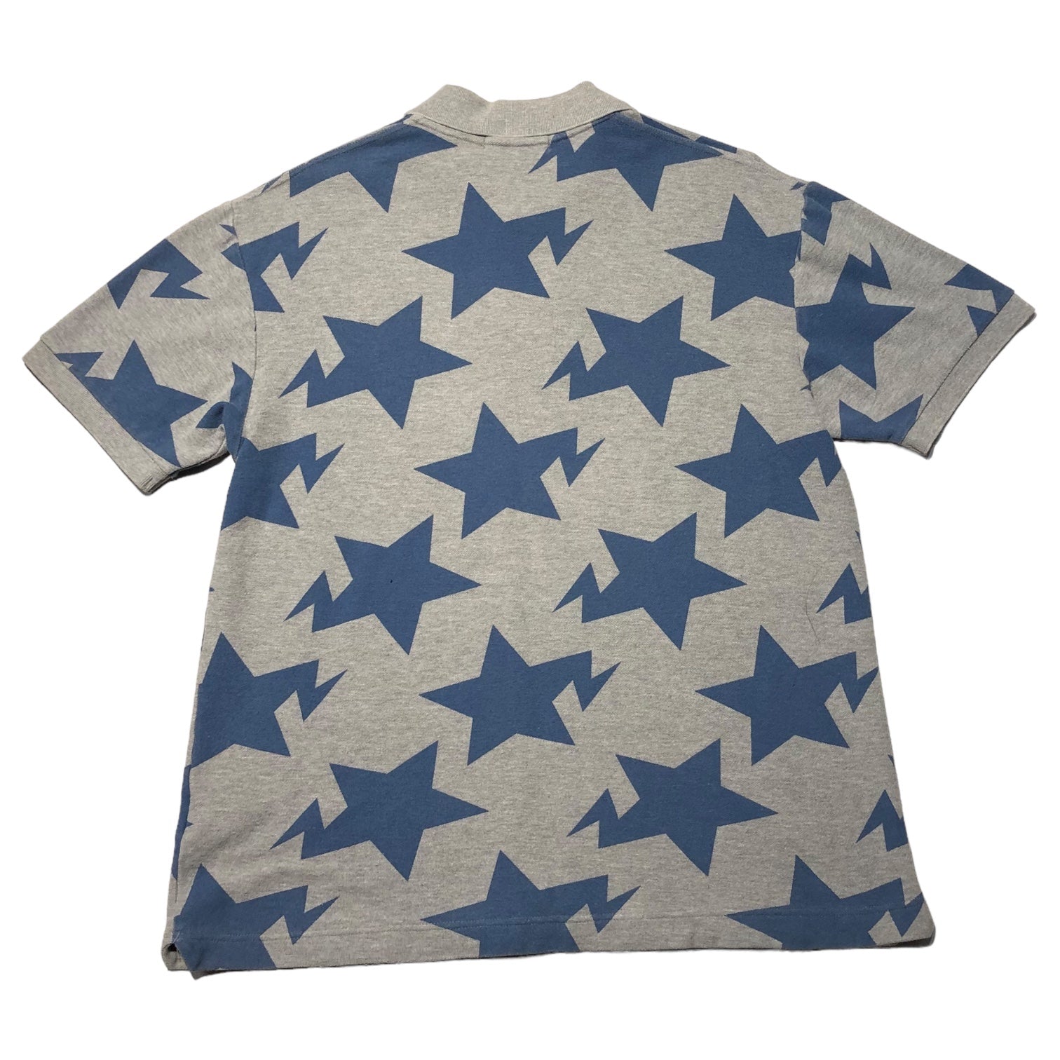 A BATHING APE(アベイシングエイプ) BAPE STA one point logo polo shirt ベイプ スタ ワンポイント ロゴ ポロシャツ L グレー×ネイビー 星