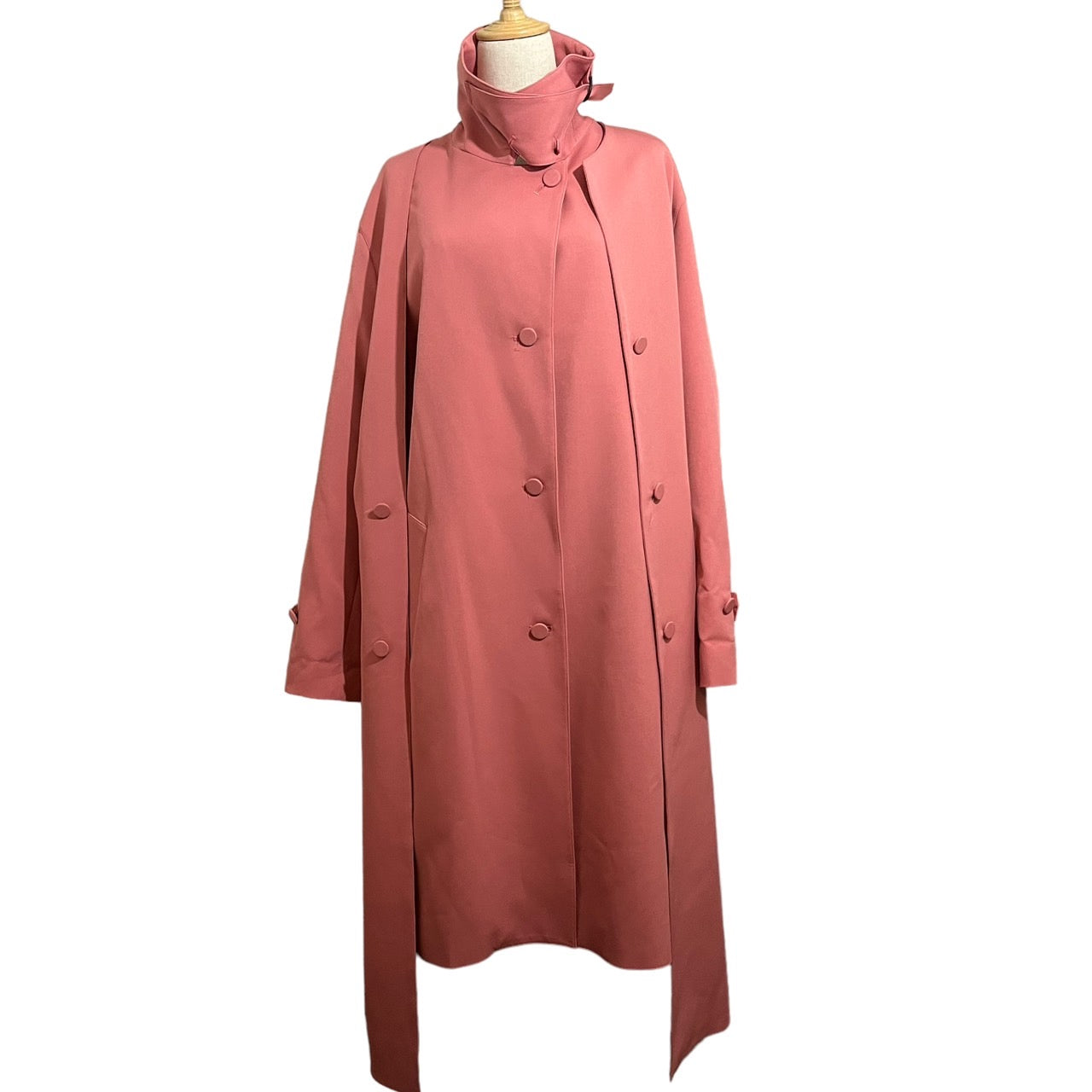 Rokh(ロク) layered double breasted long coat/レイヤードダブルブレストロングコート 00000136681446 SIZE S ピンク