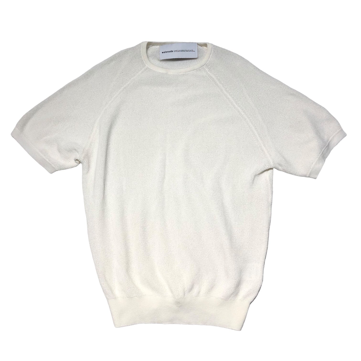 walenode(ウェルノード) 21SS ’和紙’S/S knit 半袖ニット カットソー Tシャツ W21-10ss102-kw 0(Sサイズ程度) ホワイト