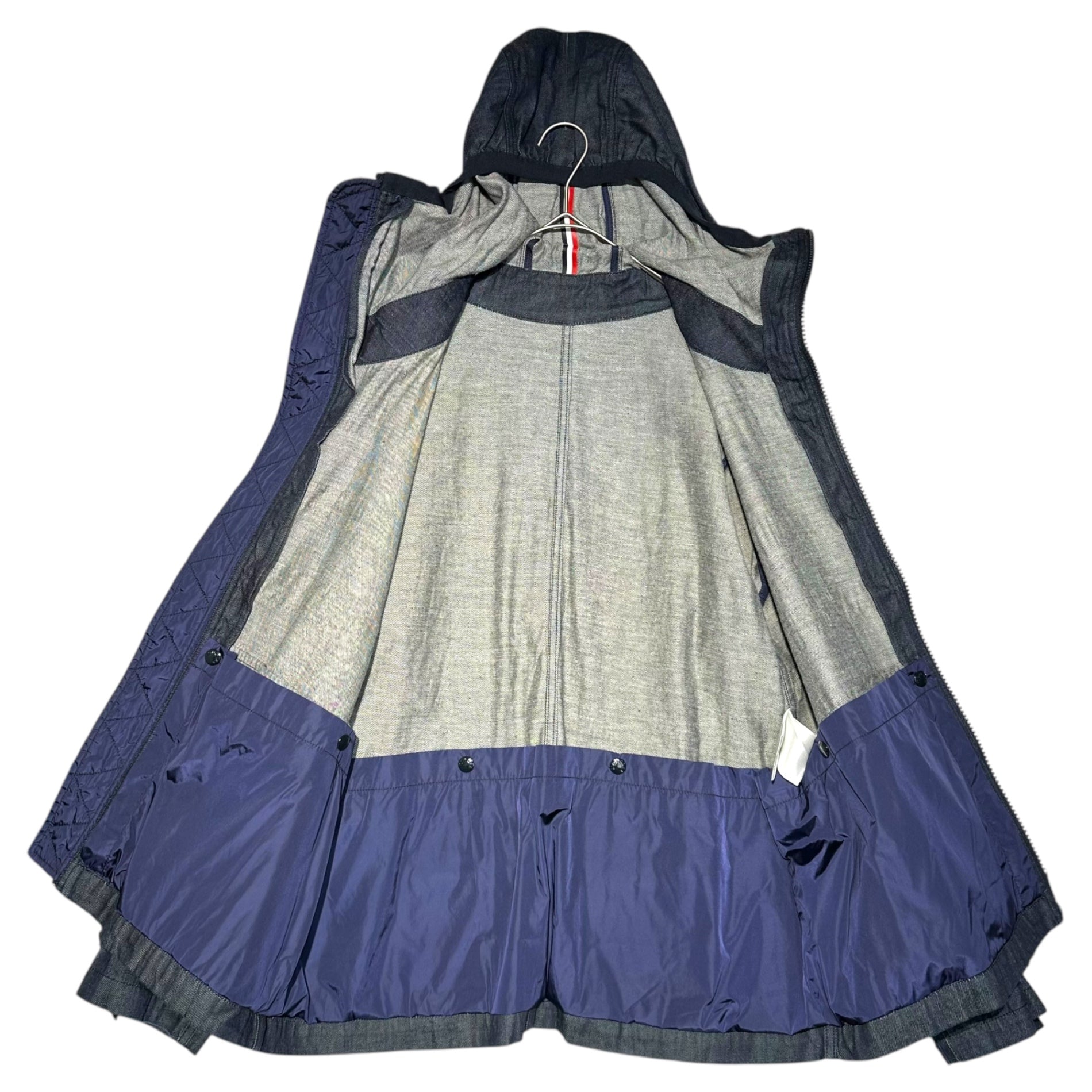 MONCLER(モンクレール) ALAIN Urethane tape denim hooded jacket アラン ウレタンテープ デニム フーデッド ジャケット パーカー C1-091-42011-35-5499Y 0(XS程度) インディゴ×ネイビー