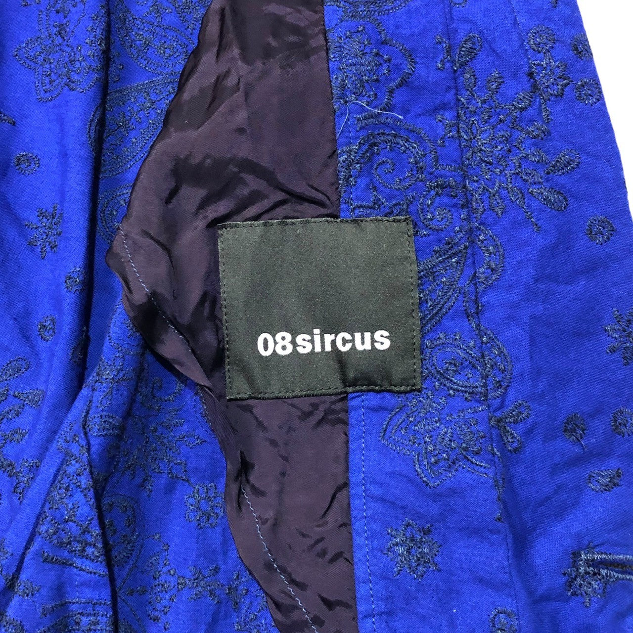 08sircus(08サーカス) 14SS indian embroidery jacket インディアン 刺繍 ジャケット 14SM-JK09 SIZE 1/46 ブルー×ブラック