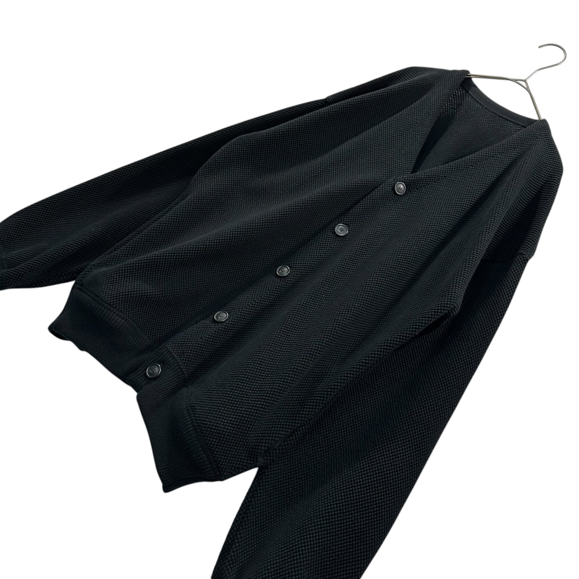 crepuscule(クレプスキュール) Moss stitch V/N cardigan 別注 モス ステッチ Vネック カーディガン 2401-026 M ブラック ONLY ARK別注