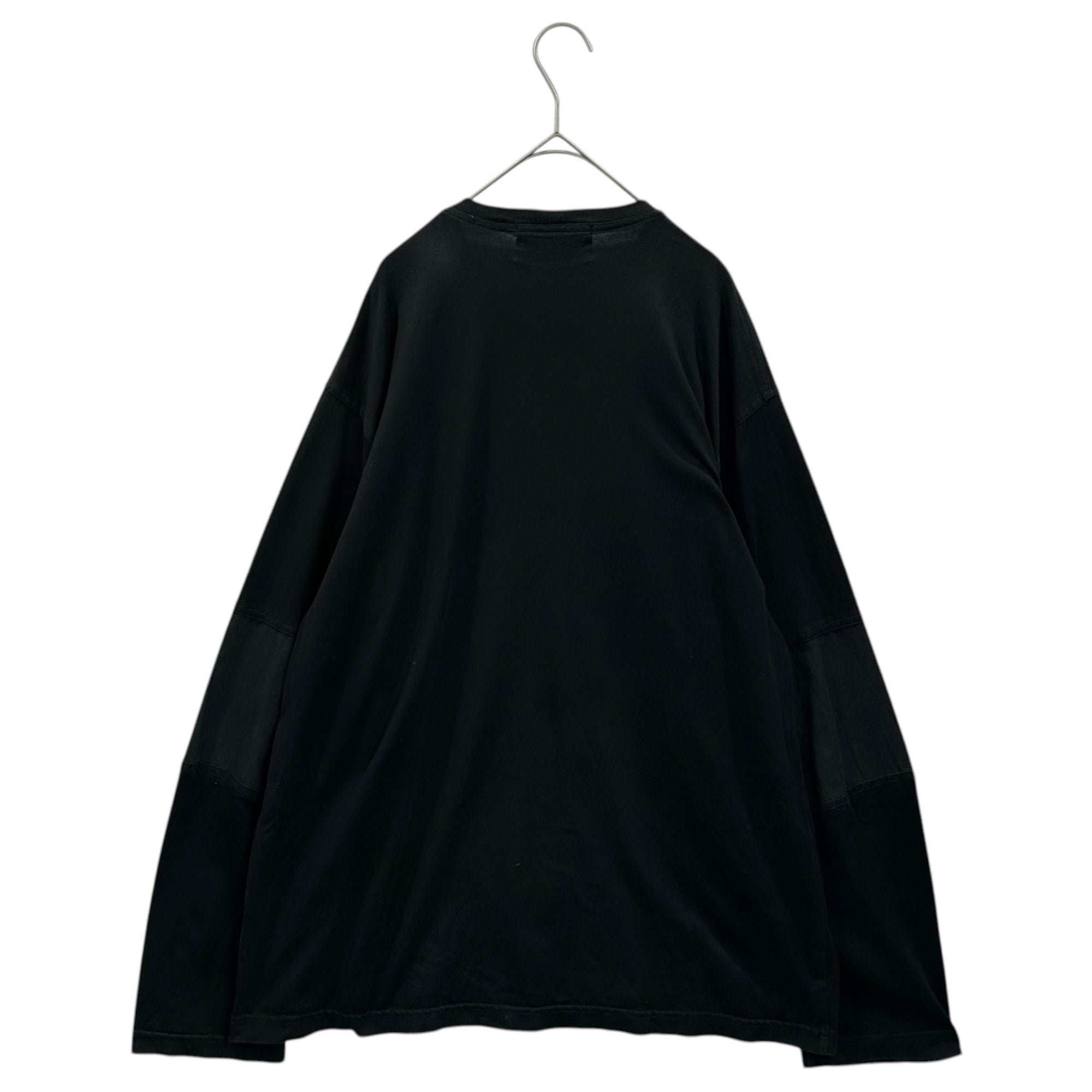 Nemeth(ネメス) Hard Work Screen Print Jersey - Swatch Patchwork Long-Sleeve T-Shirt ハードワーク スクリーン プリント パッチワーク 長袖 Tシャツ NO.108 FREE ブラック×グレー