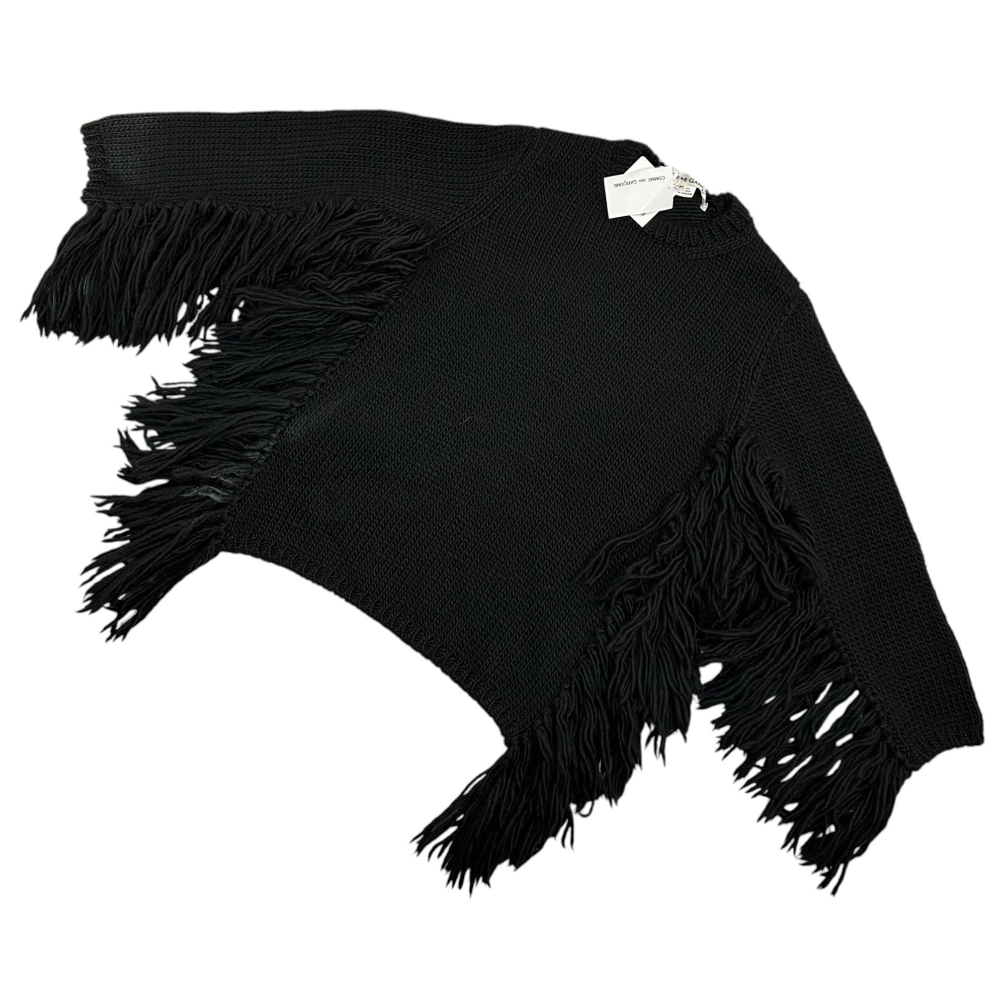 COMME des GARCONS(コムデギャルソン) 25AW Fringed Crewneck Knitwear フリンジ クルーネック ニット GP-N015 XS ブラック AD2025