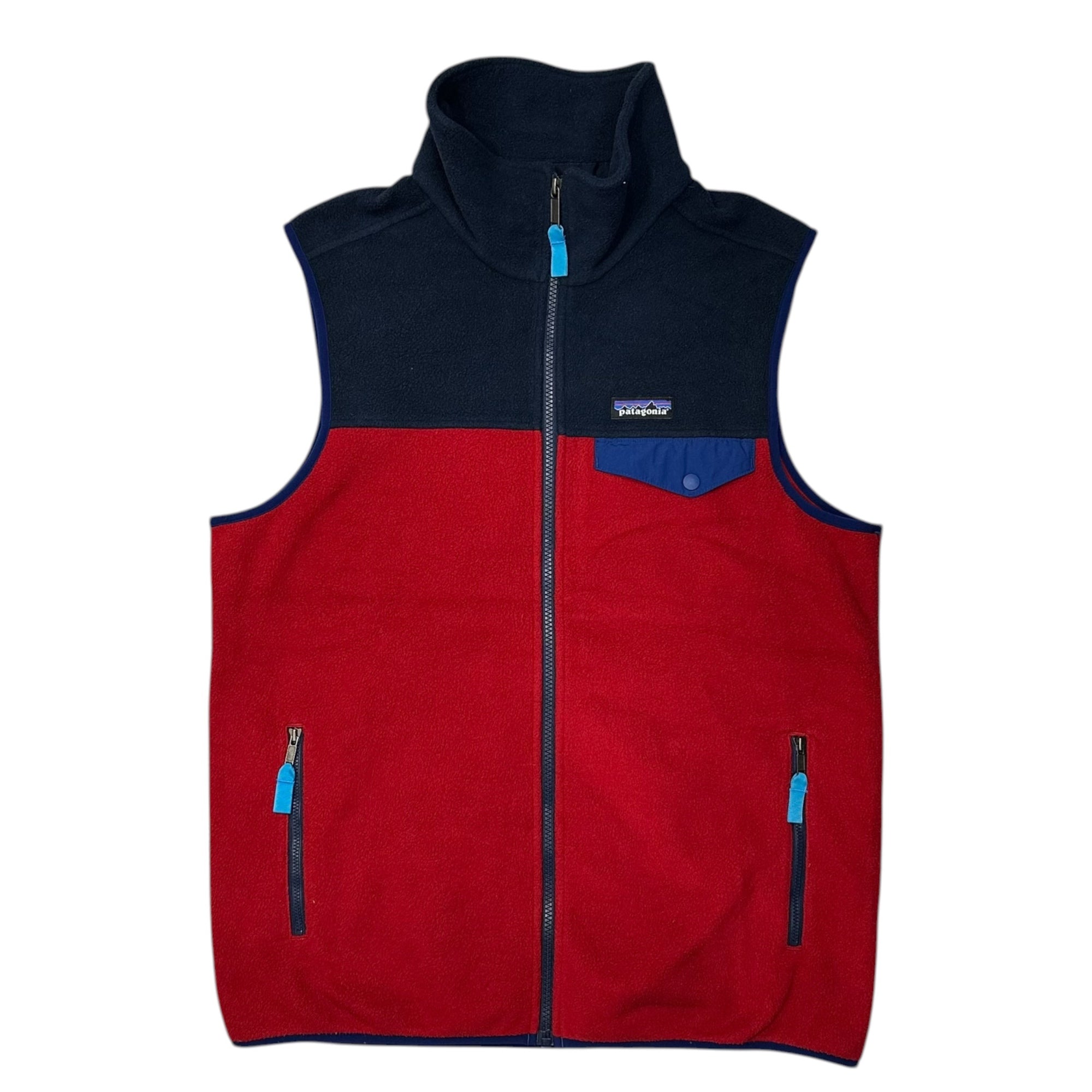Patagonia(パタゴニア) Lightweight Synchilla Snap-T Vest ライトウェイト シンチラ スナップT ベスト 25500 M レッド×ネイビー フリース