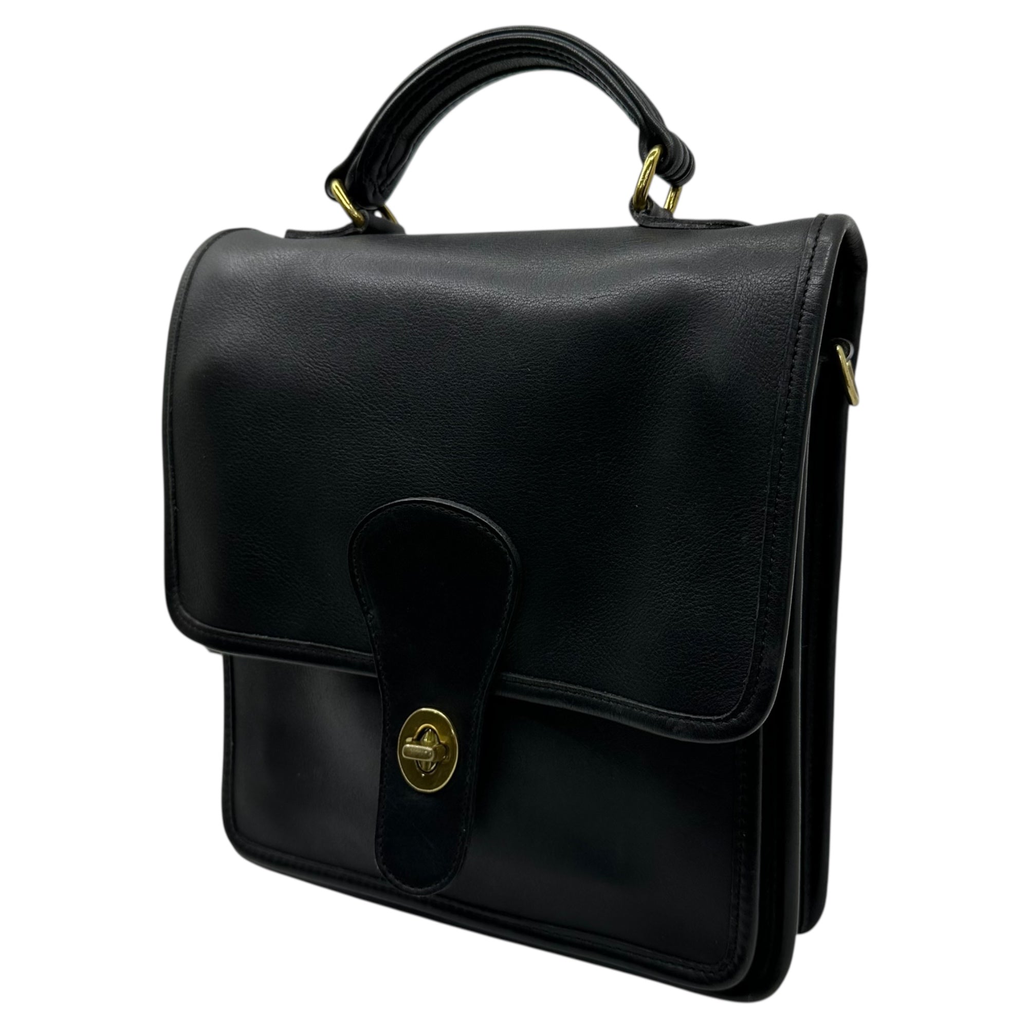 OLD COACH(オールドコーチ) Willis Turnlock Leather 2-Way Shoulder Bag ウィリス ターンロック レザー 2WAY ショルダー バッグ 5130 ブラック