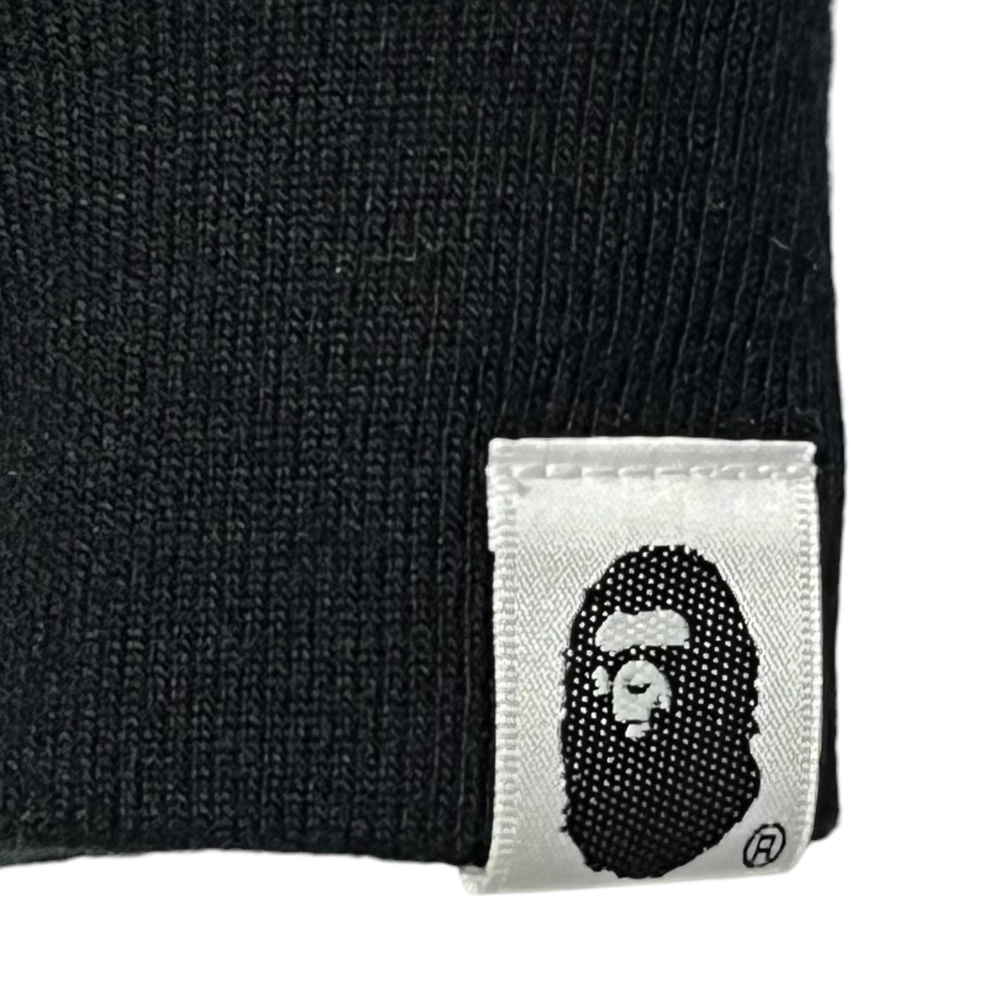 A BATHING APE(アベイシングエイプ) Embossed zip-up hoodie 型押し ジップアップ パーカー L ブラック