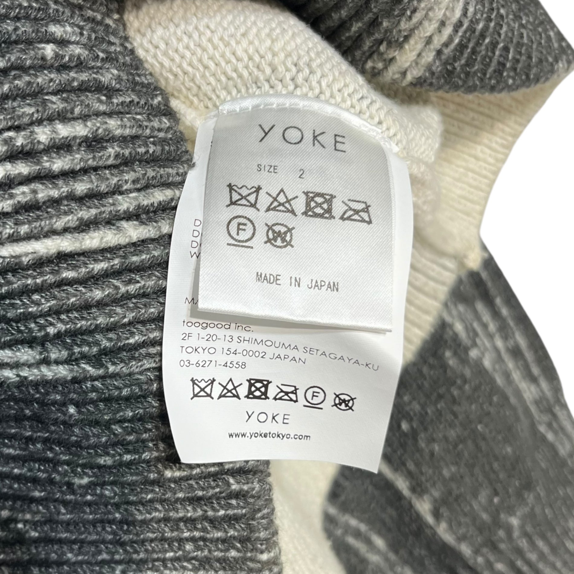 YOKE(ヨーク) 22SS Printed Cotton Cneck Sweater プリント コットン チェック セーター コットンニット YK22SS0347S 2 ブラック