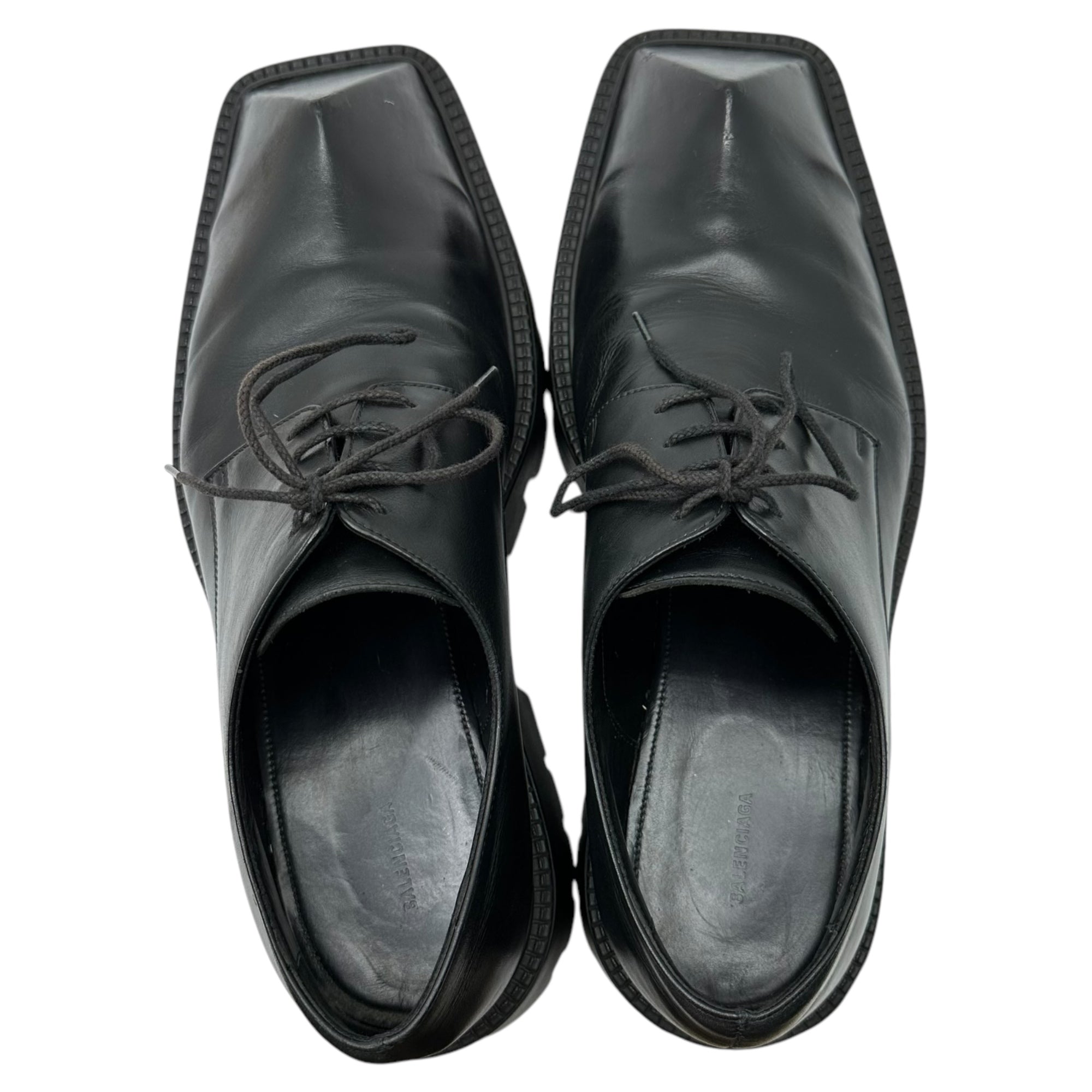 BALENCIAGA(バレンシアガ) Rhino リノ ダービー シューズ 656977 44(29cm) ブラック 箱付 レザー レースアップ 厚底